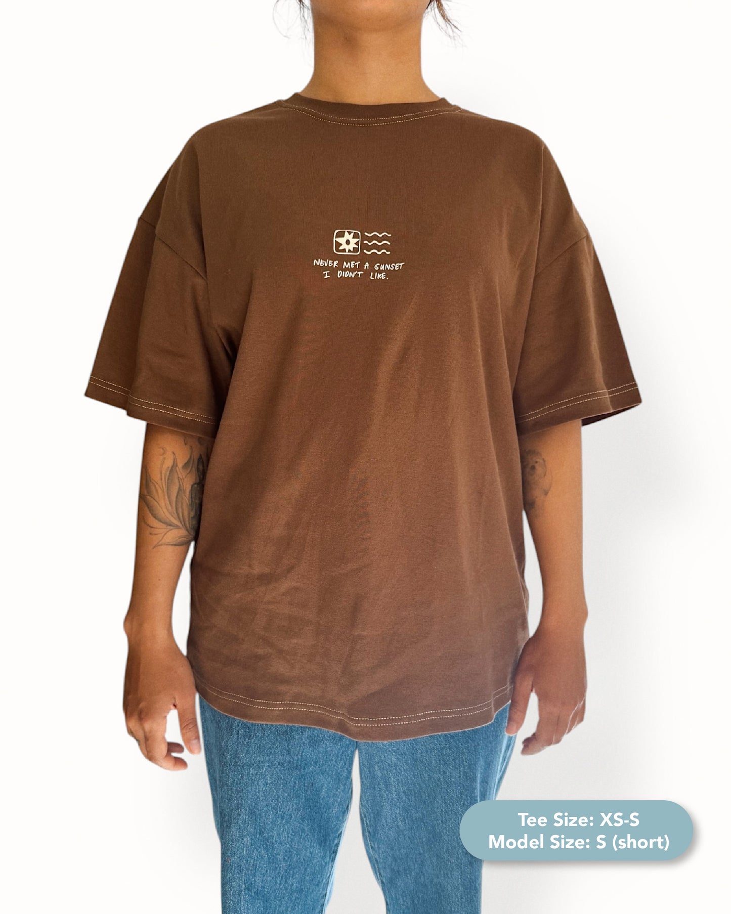 Unisex "Sunset" Short Tee (Brown)