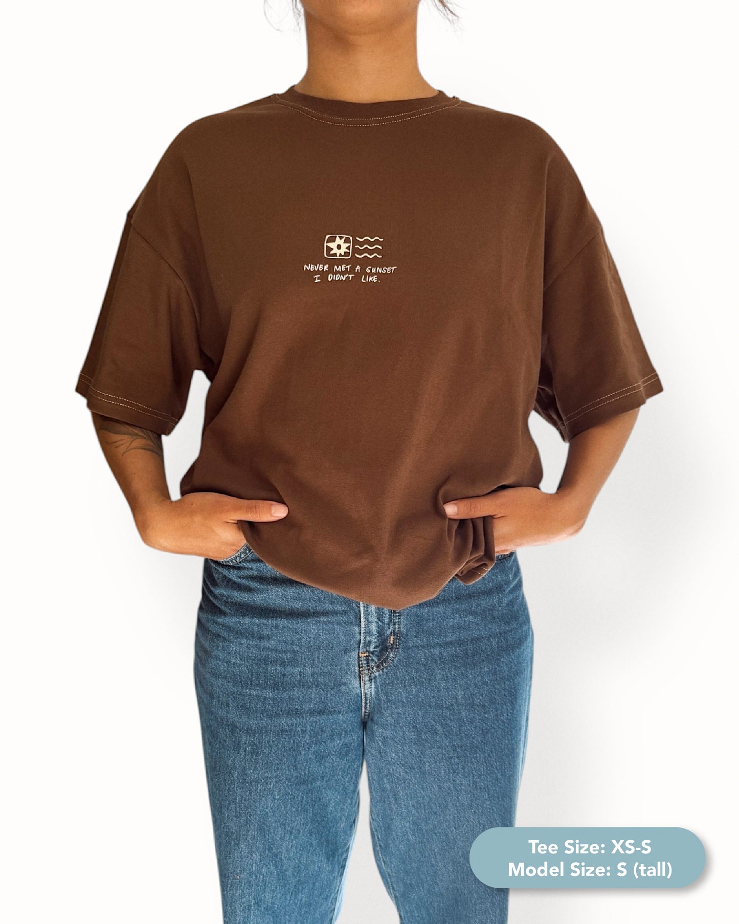 Unisex "Sunset" Short Tee (Brown)