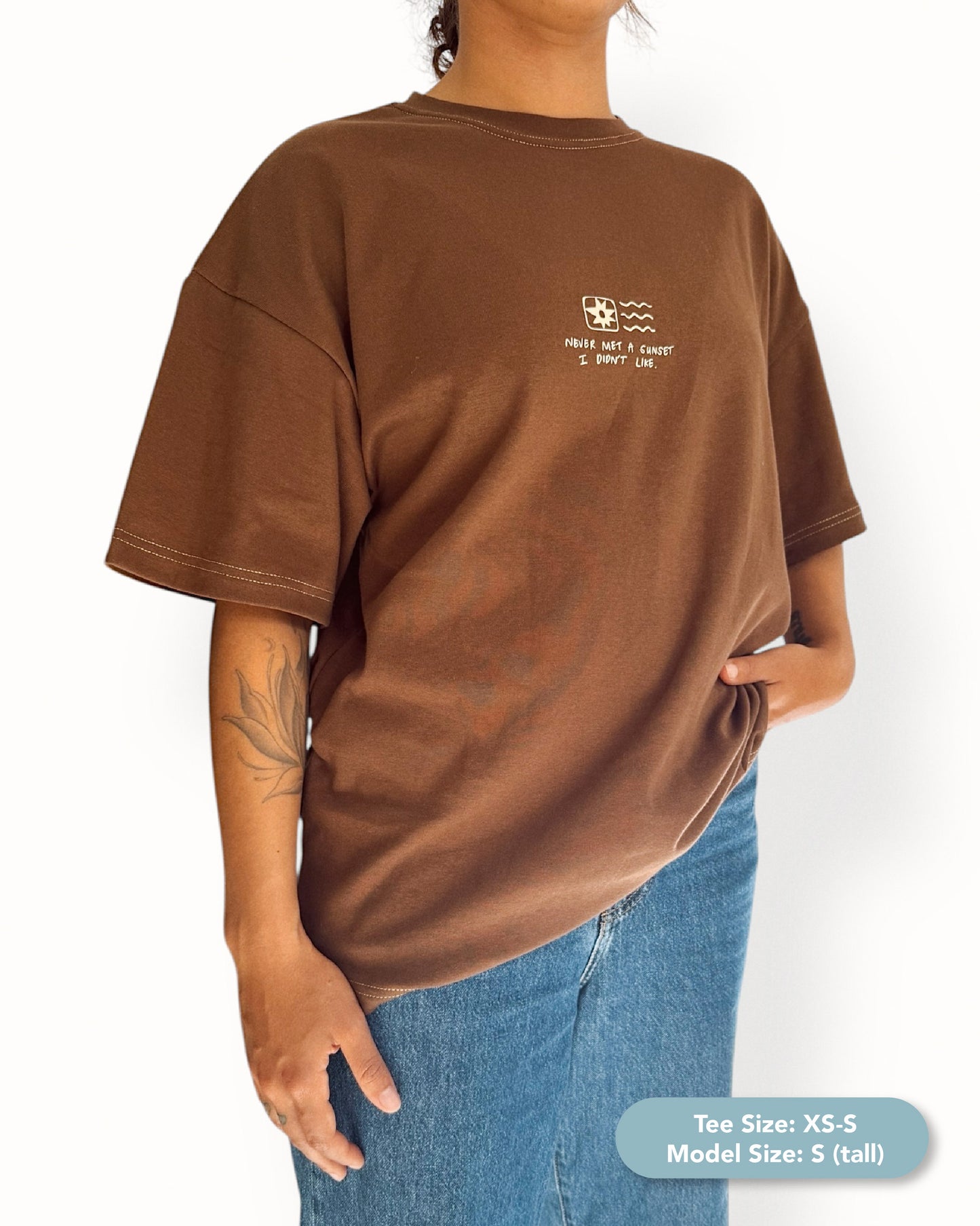 Unisex "Sunset" Short Tee (Brown)