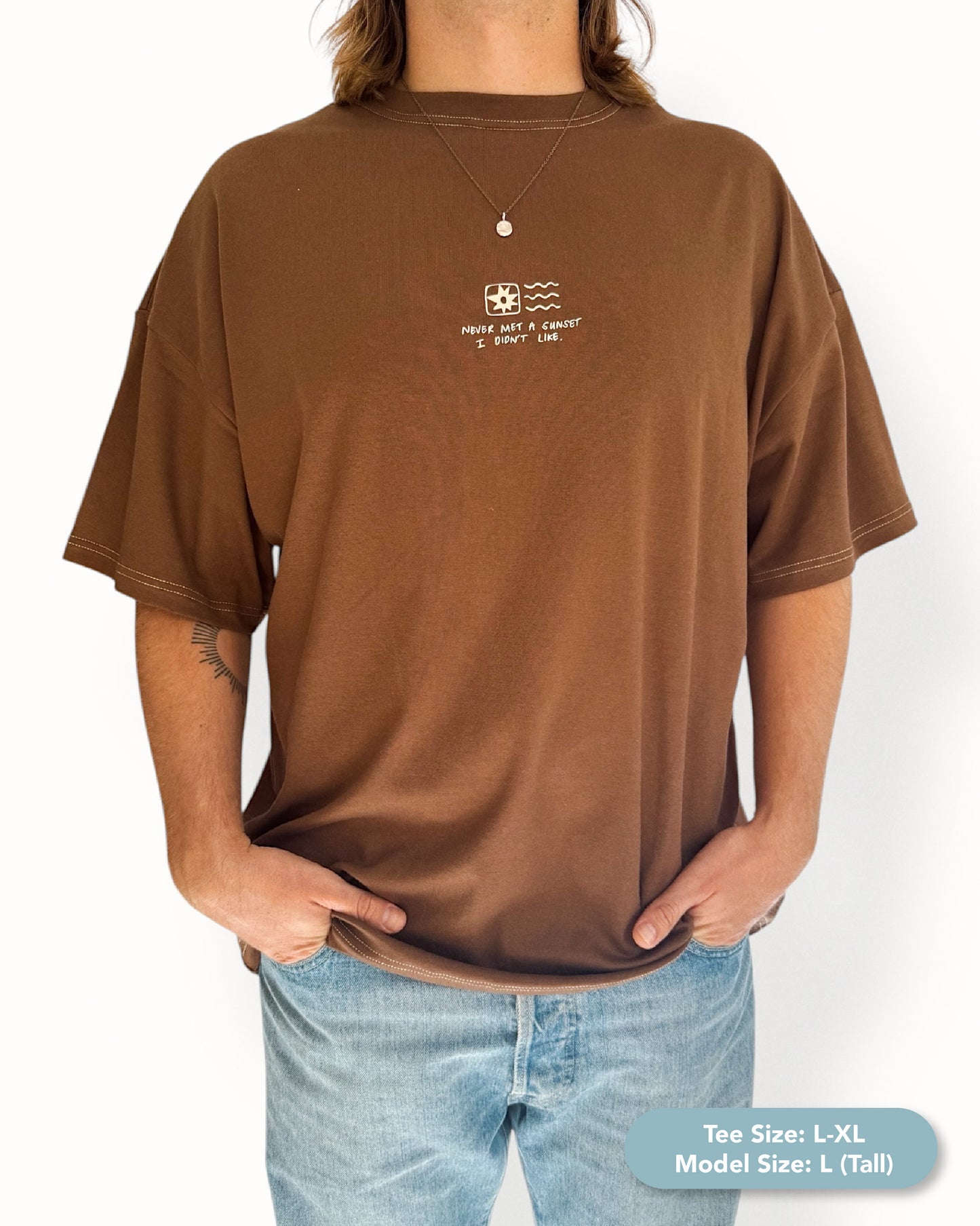 Unisex "Sunset" Short Tee (Brown)