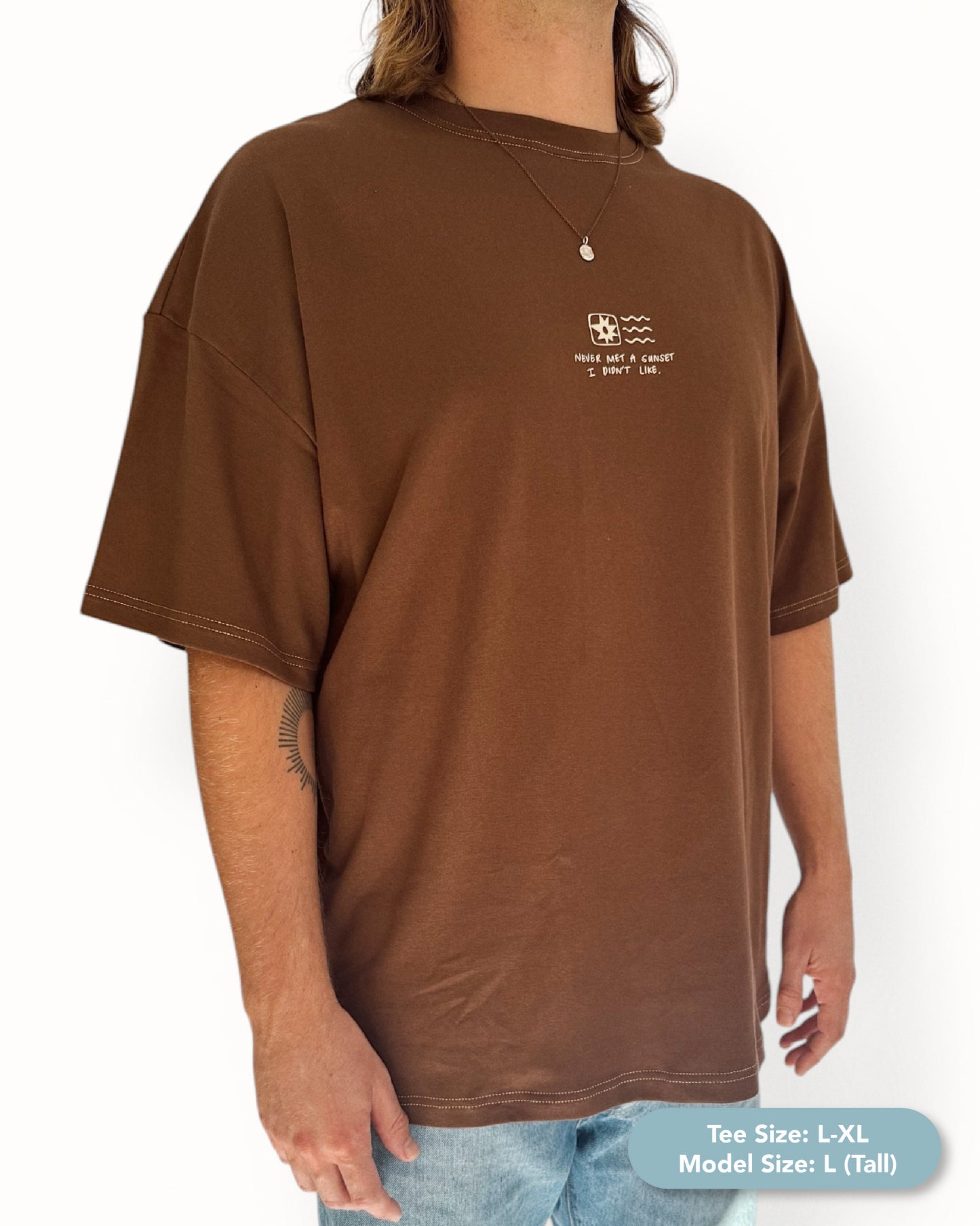 Unisex "Sunset" Short Tee (Brown)