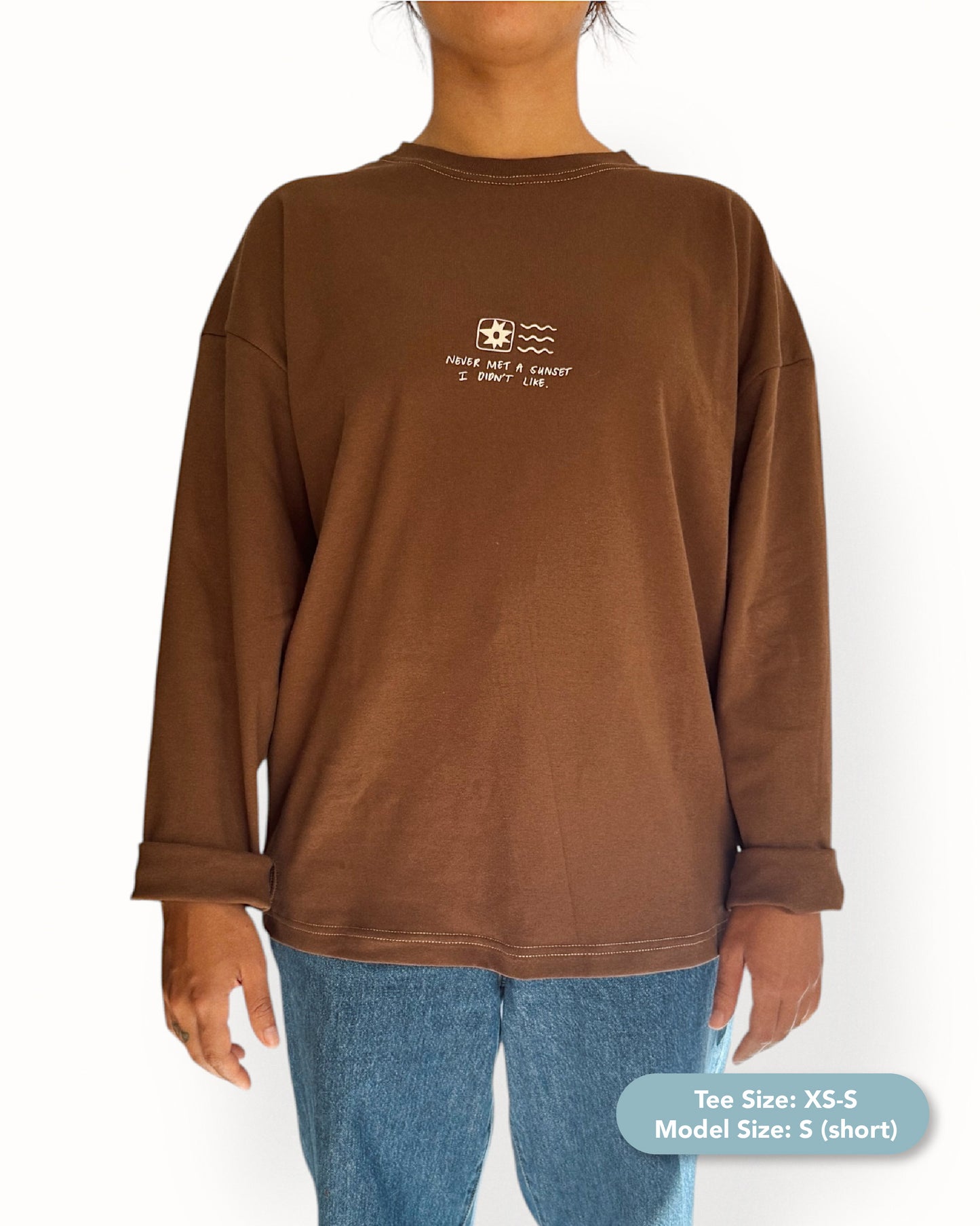Unisex "Sunset" Long Tee (Brown)