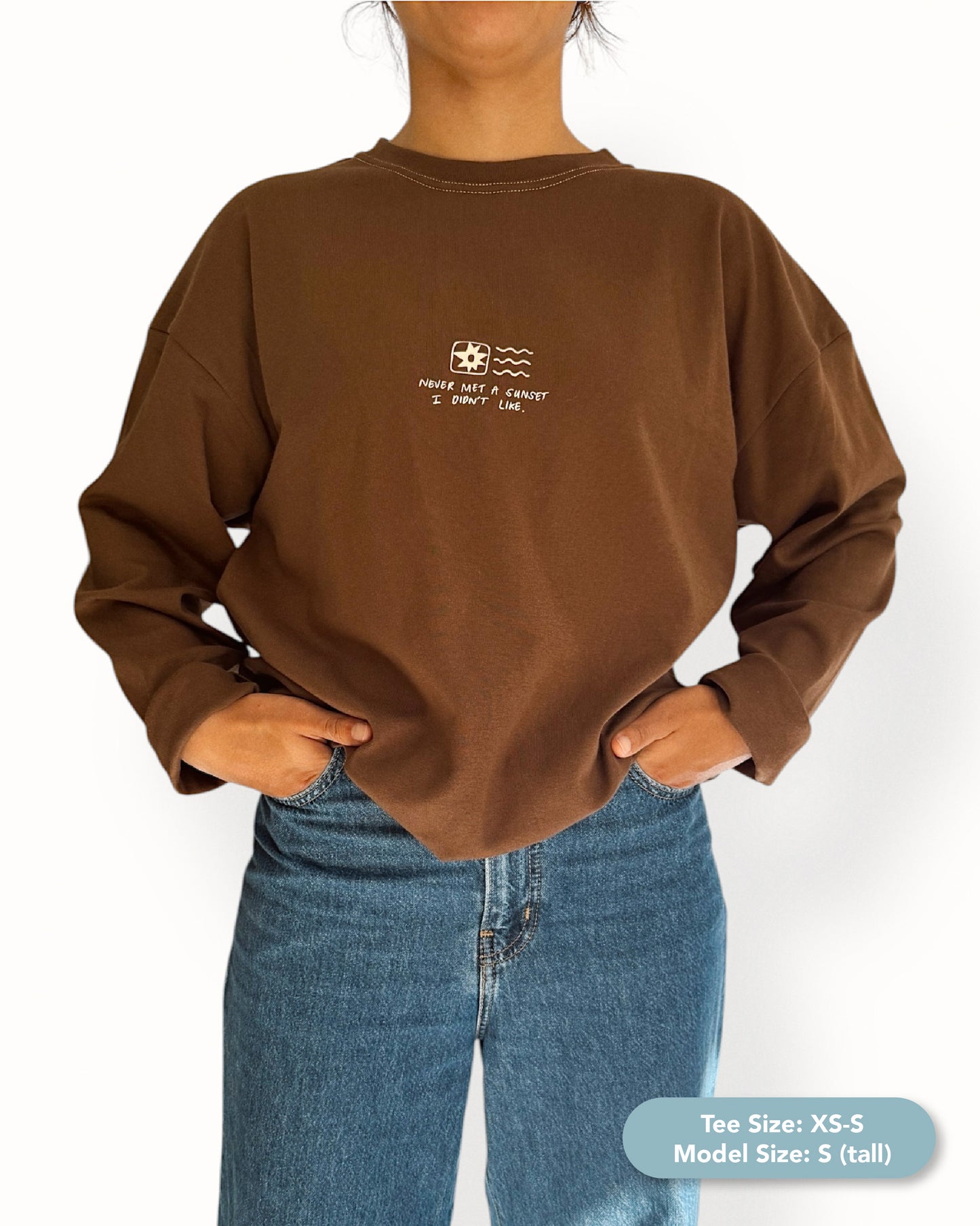 Unisex "Sunset" Long Tee (Brown)