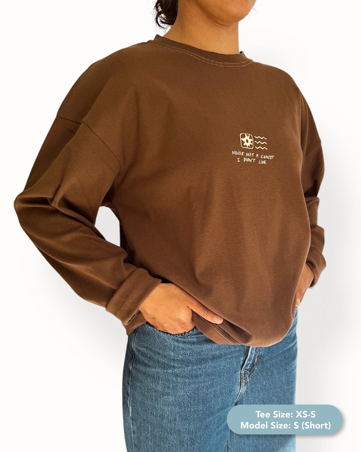 Unisex "Sunset" Long Tee (Brown)