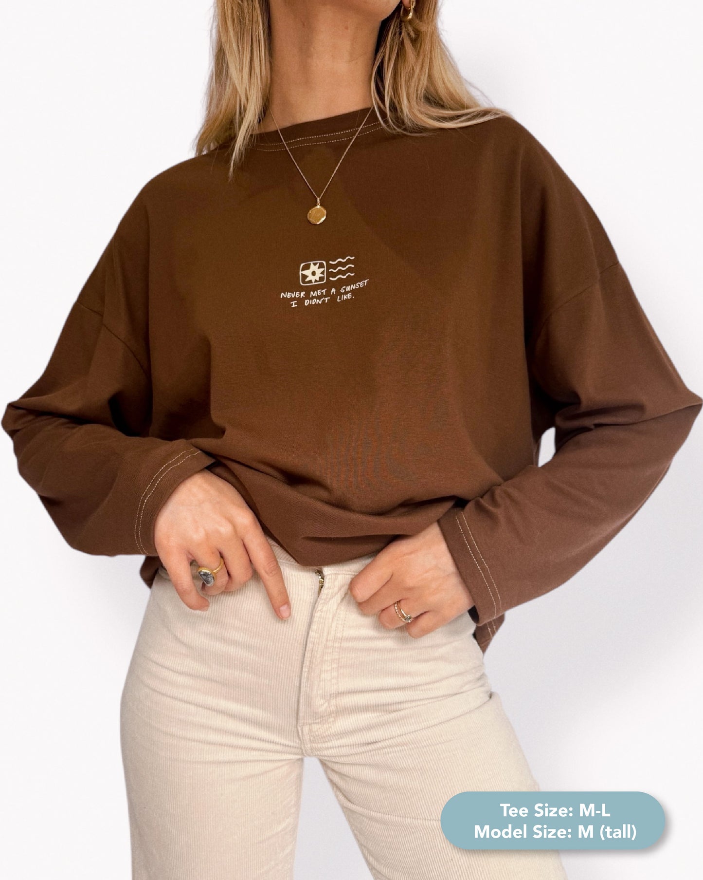 Unisex "Sunset" Long Tee (Brown)