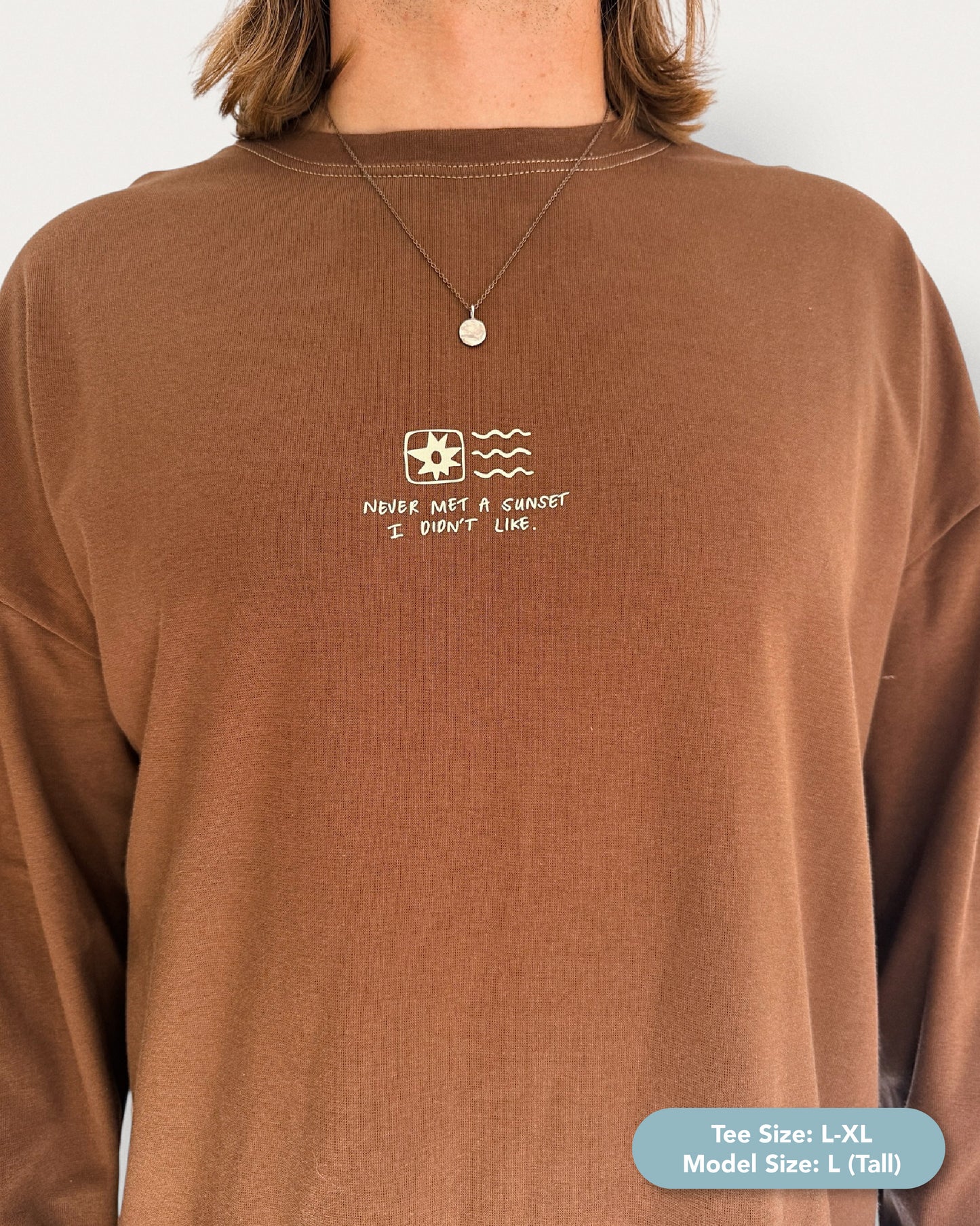 Unisex "Sunset" Long Tee (Brown)