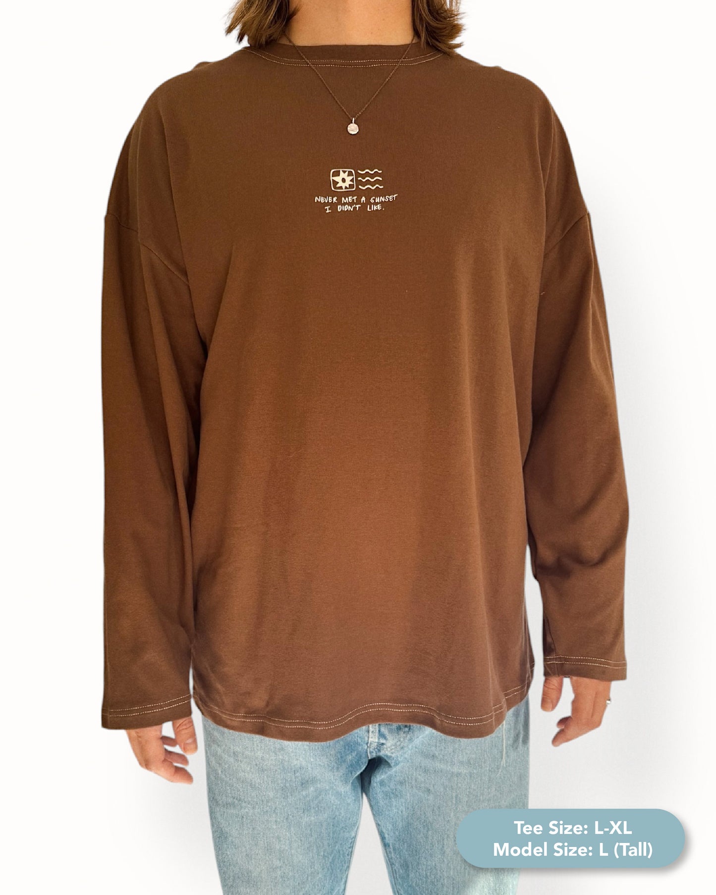 Unisex "Sunset" Long Tee (Brown)