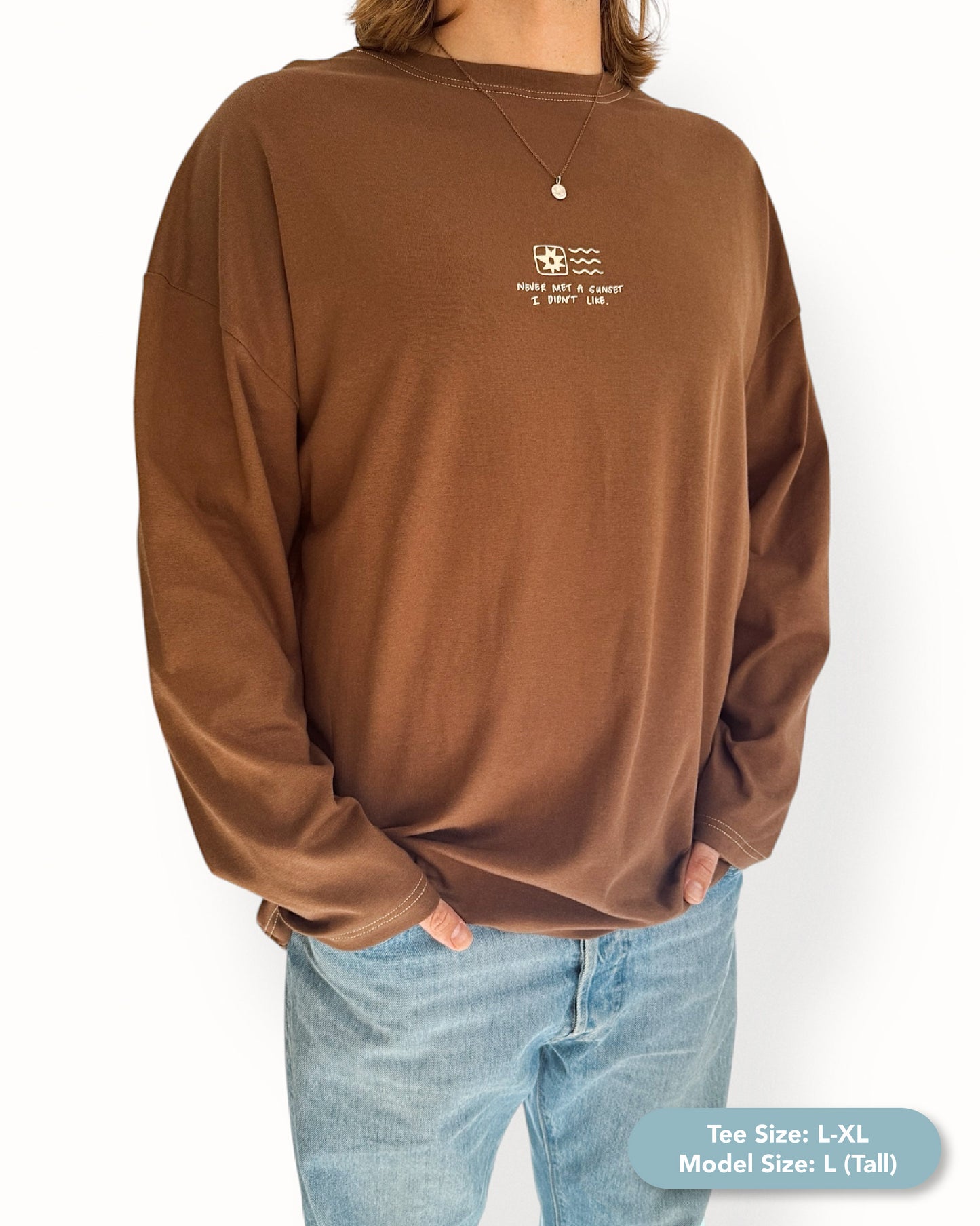 Unisex "Sunset" Long Tee (Brown)