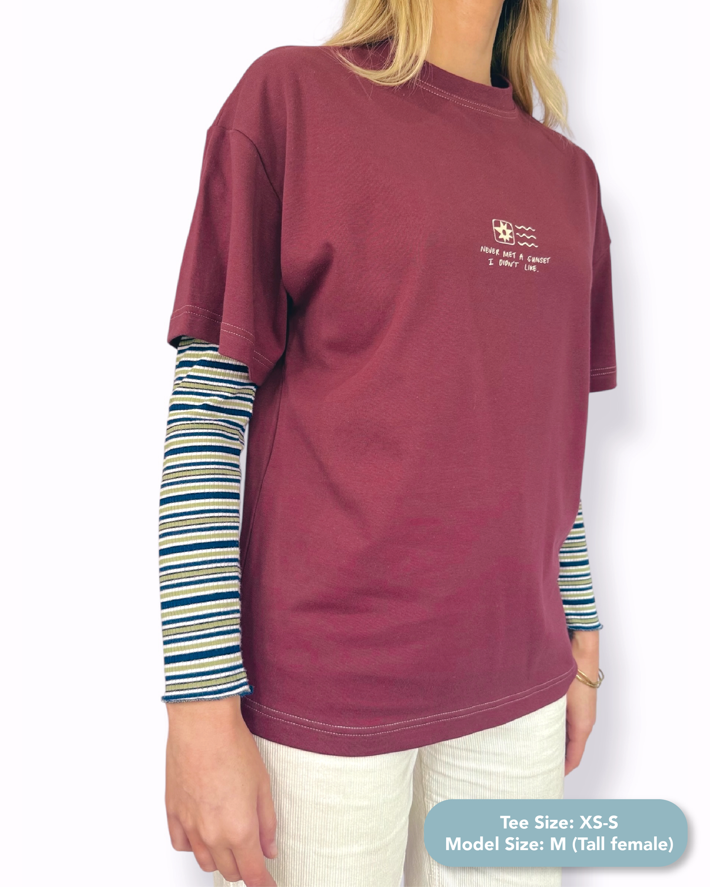 Unisex "Sunset" Short Tee (Maroon)