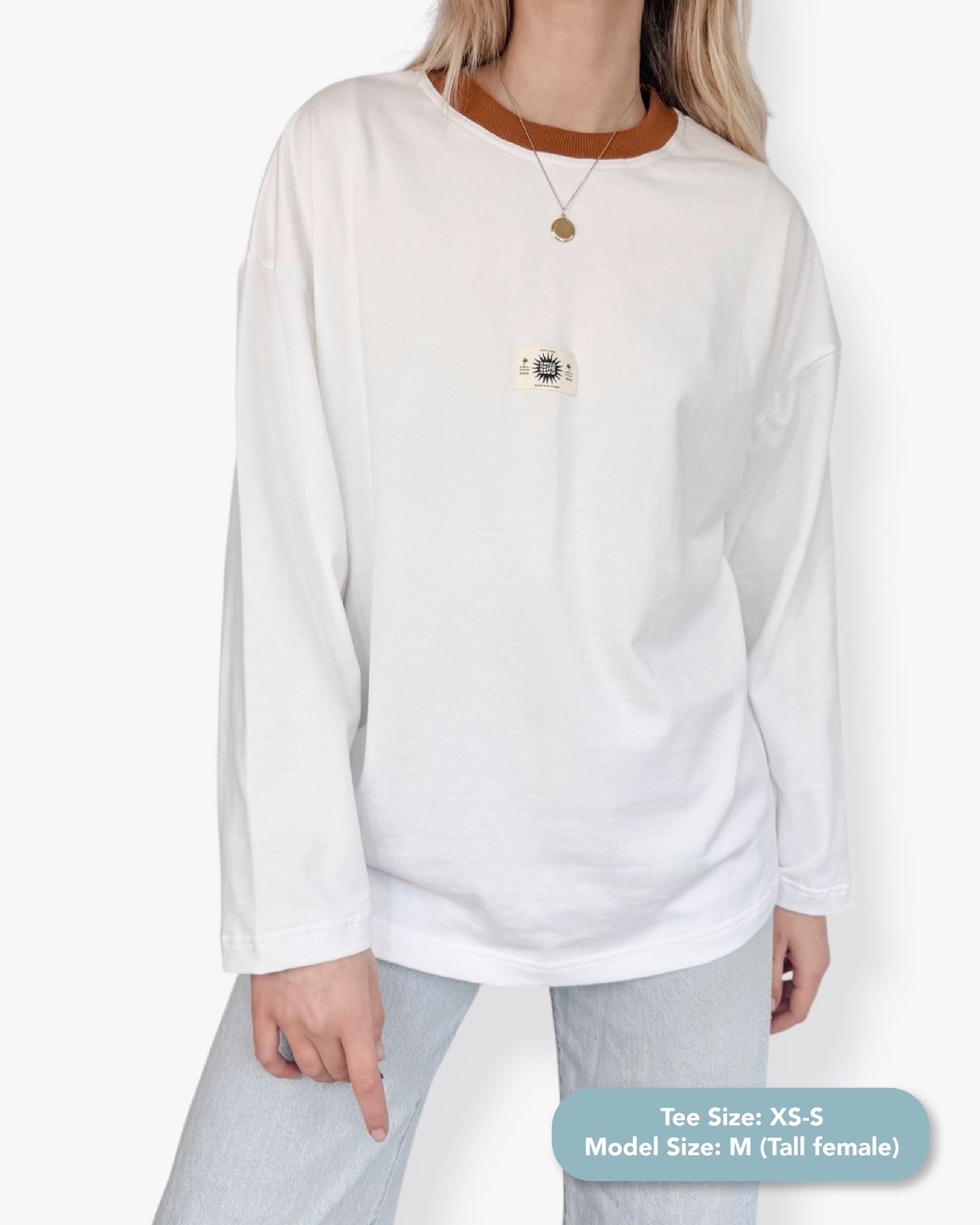 Unisex Classic White Long Sleeve (Burnt Collar)