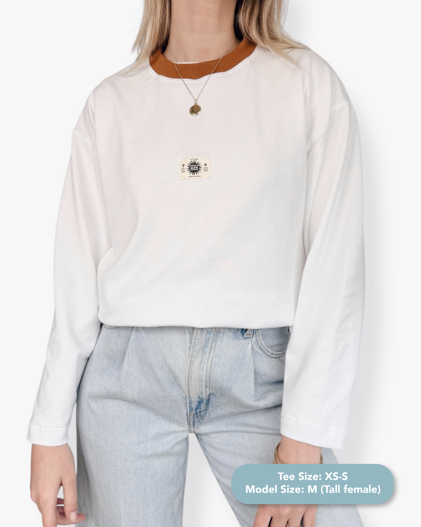 Unisex Classic White Long Sleeve (Burnt Collar)
