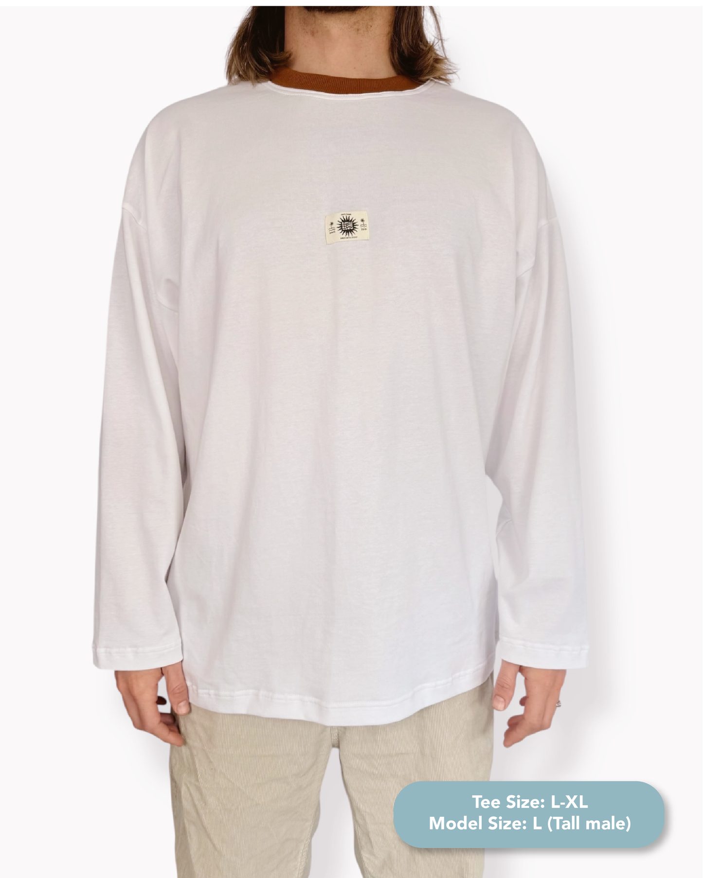 Unisex Classic White Long Sleeve (Burnt Collar)