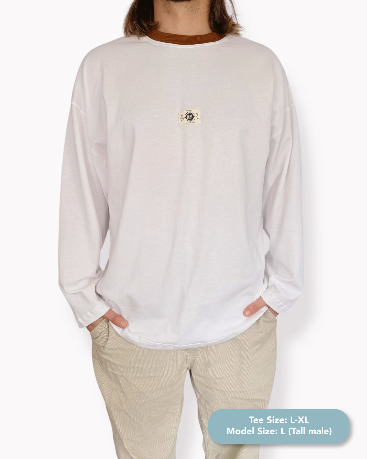 Unisex Classic White Long Sleeve (Burnt Collar)