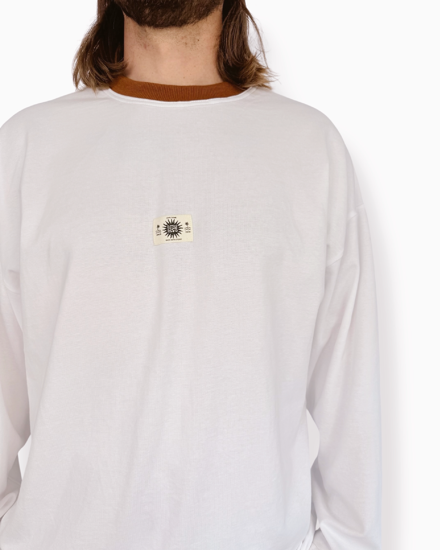 Unisex Classic White Long Sleeve (Burnt Collar)