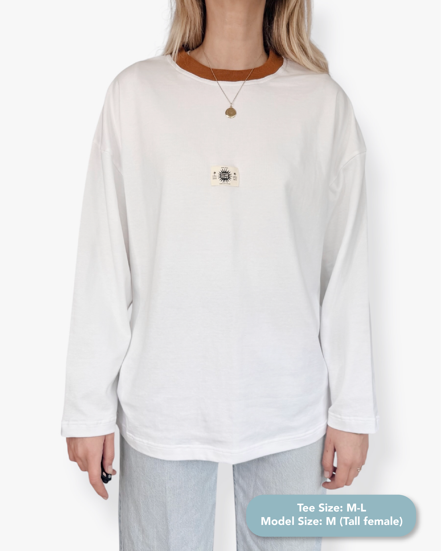 Unisex Classic White Long Sleeve (Burnt Collar)