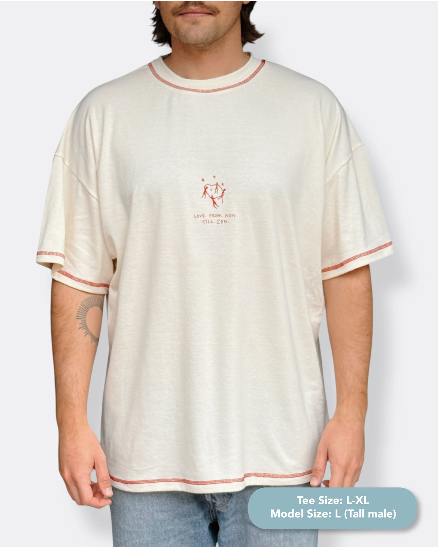 Unisex "Love & Zen" Short Tee (Cream)