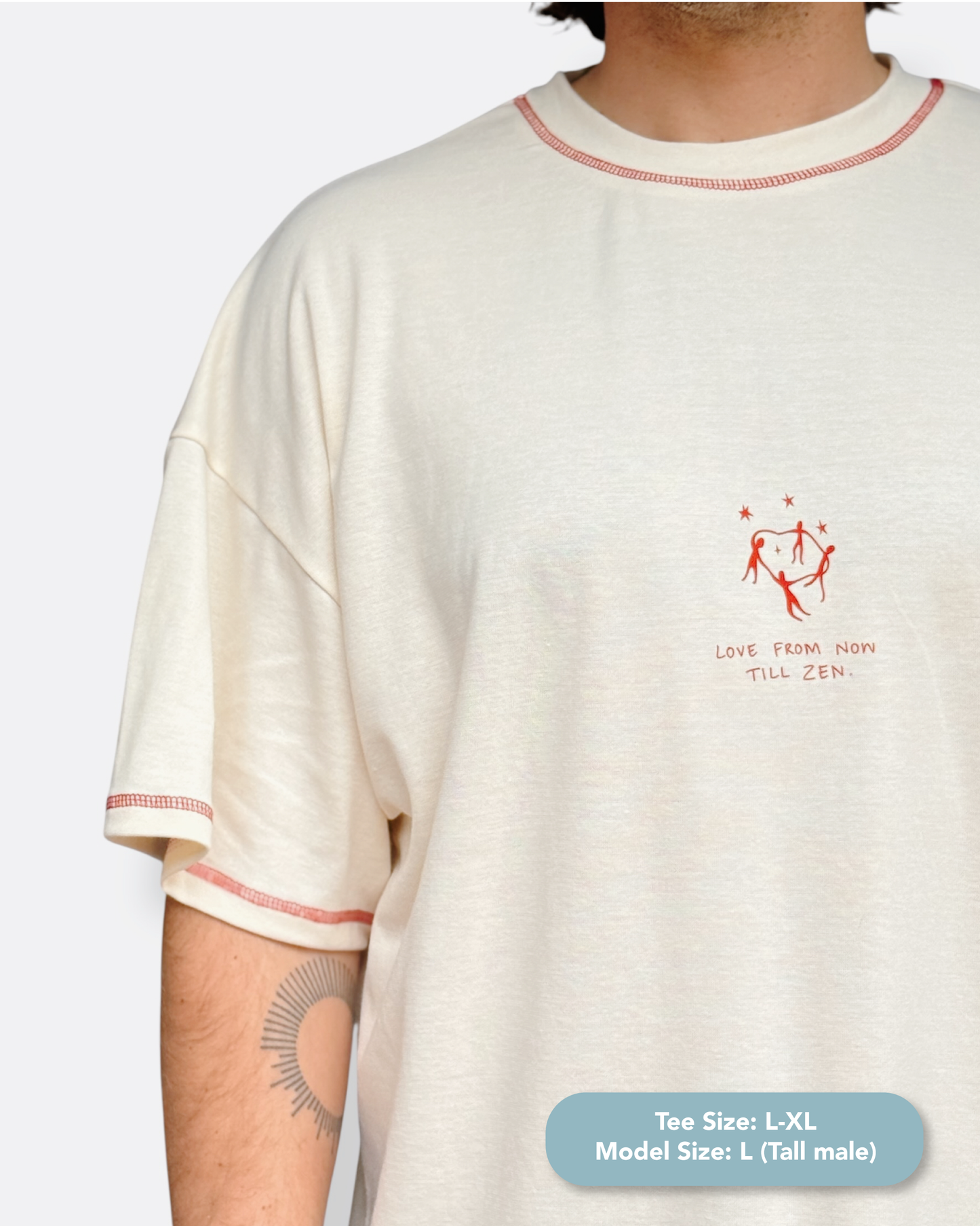 Unisex "Love & Zen" Short Tee (Cream)