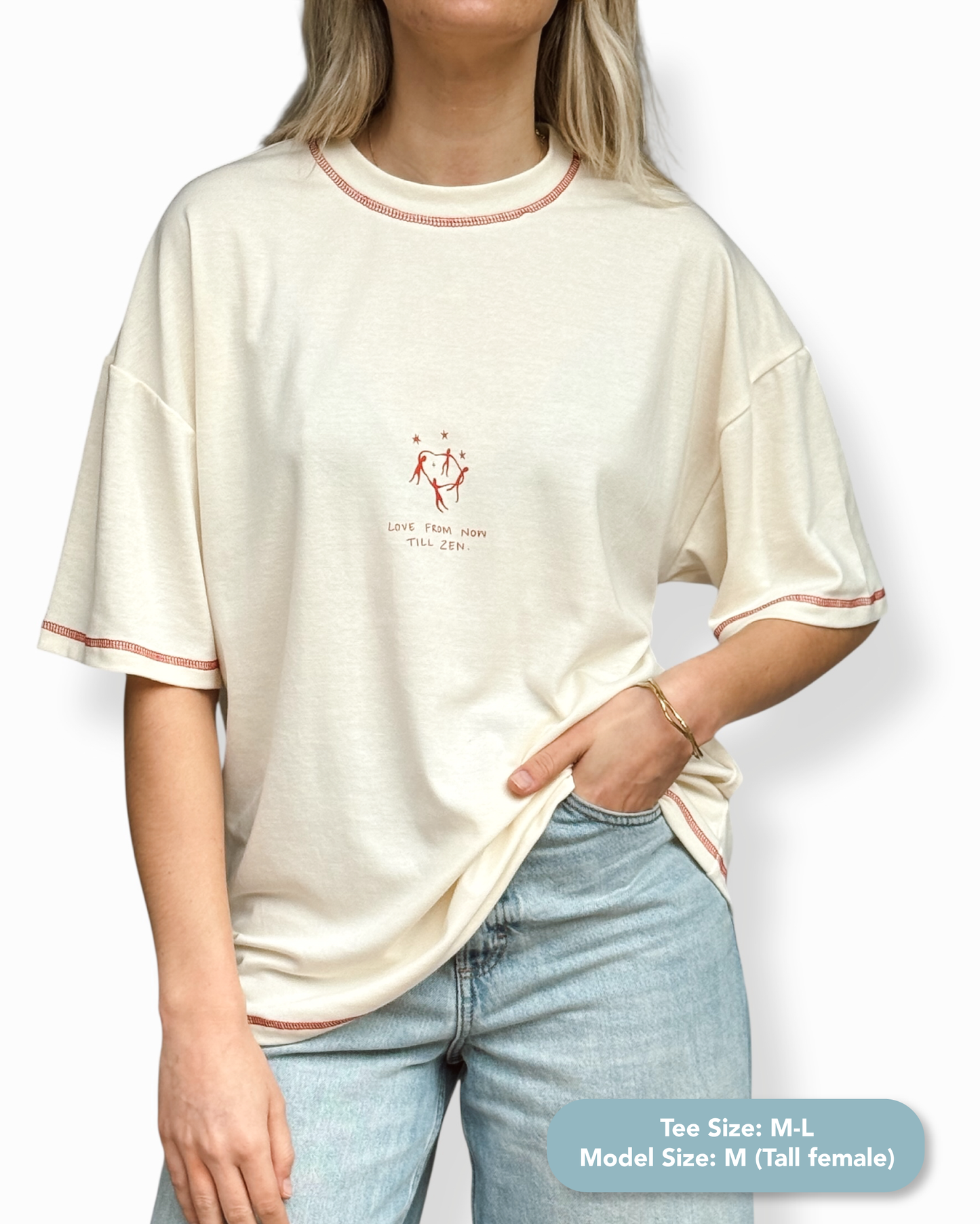 Unisex "Love & Zen" Short Tee (Cream)
