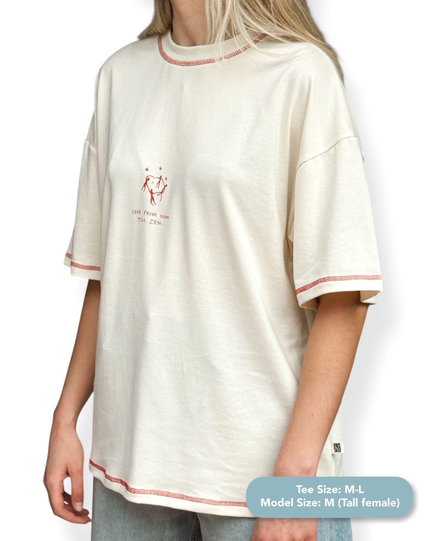Unisex "Love & Zen" Short Tee (Cream)