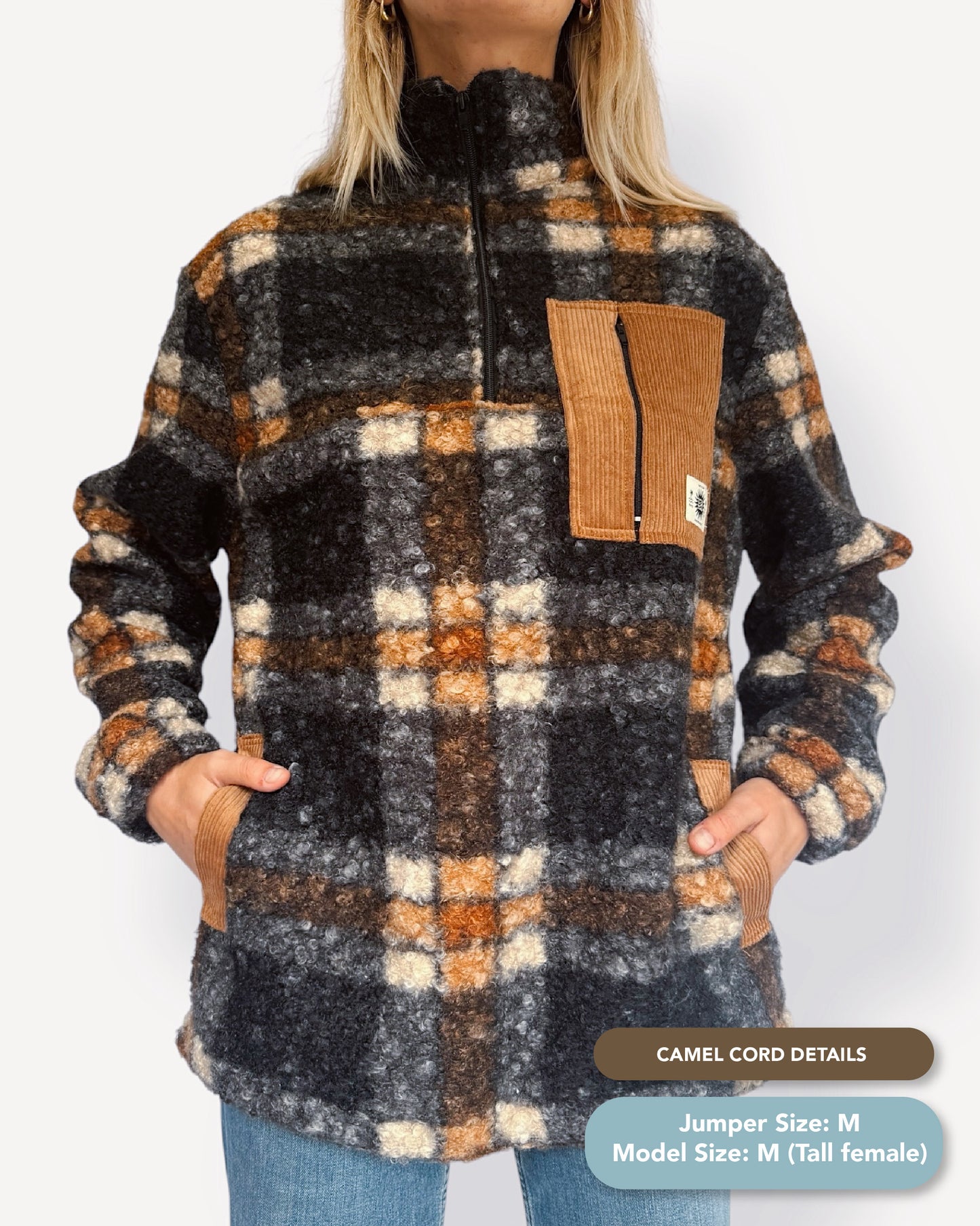 Summit Quarter Zip - Plaid Sherpa