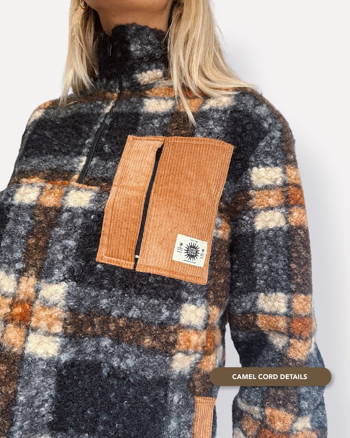 Summit Quarter Zip - Plaid Sherpa
