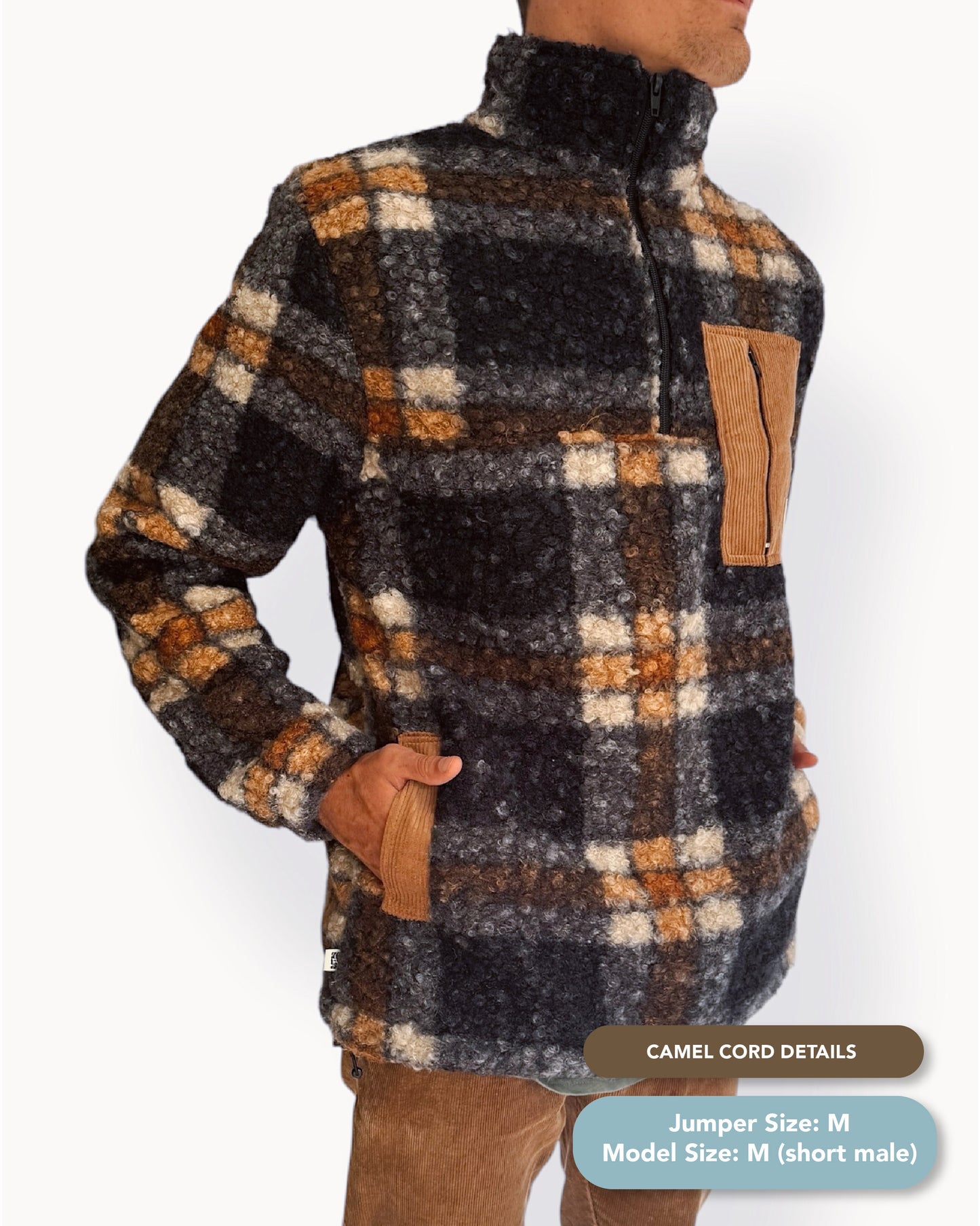 Summit Quarter Zip - Plaid Sherpa