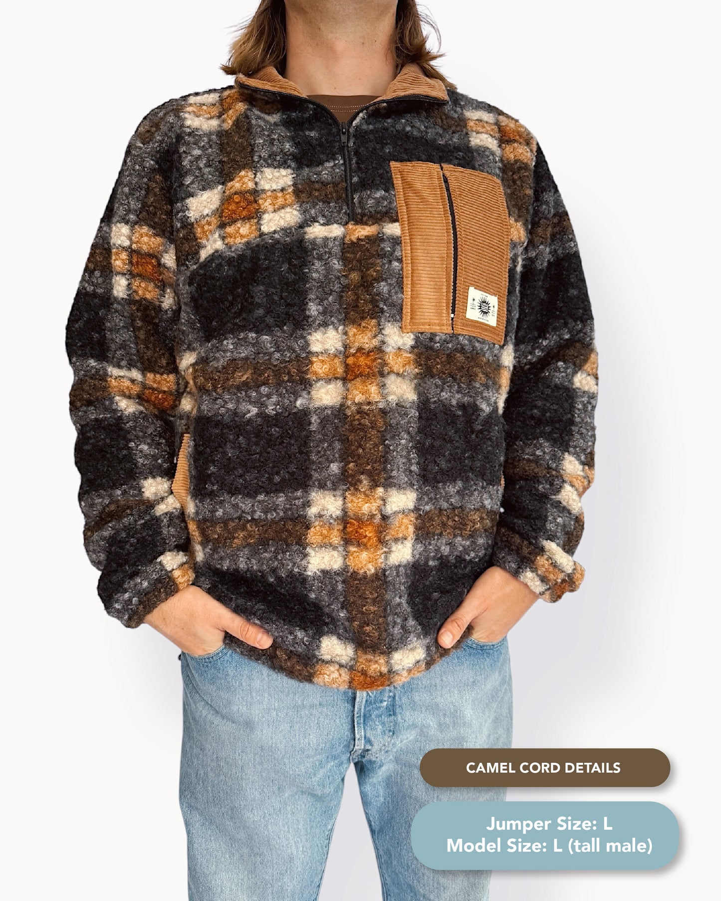 Summit Quarter Zip - Plaid Sherpa