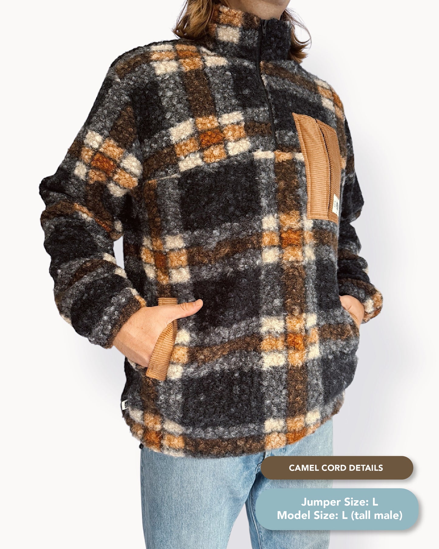 Summit Quarter Zip - Plaid Sherpa