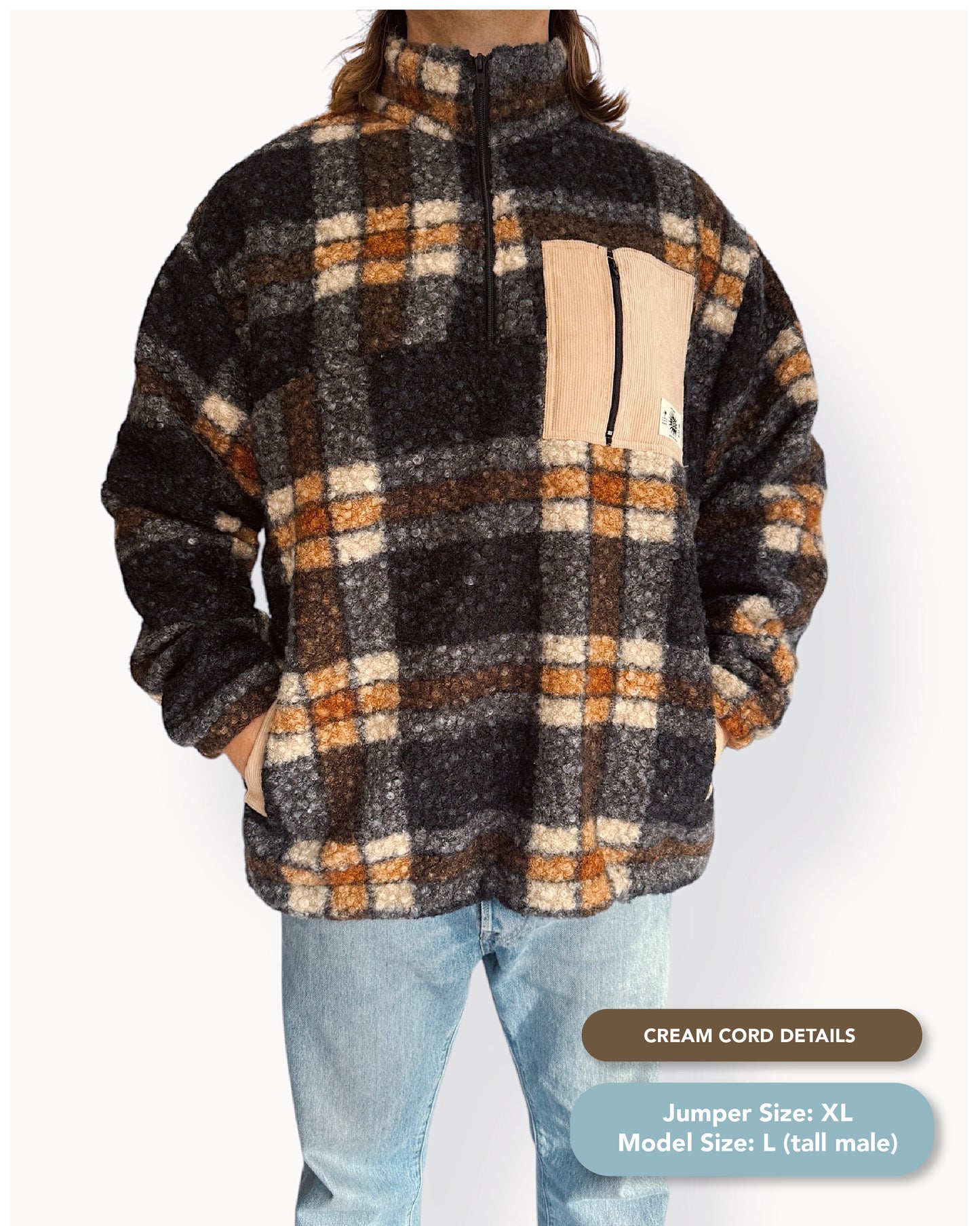 Summit Quarter Zip - Plaid Sherpa