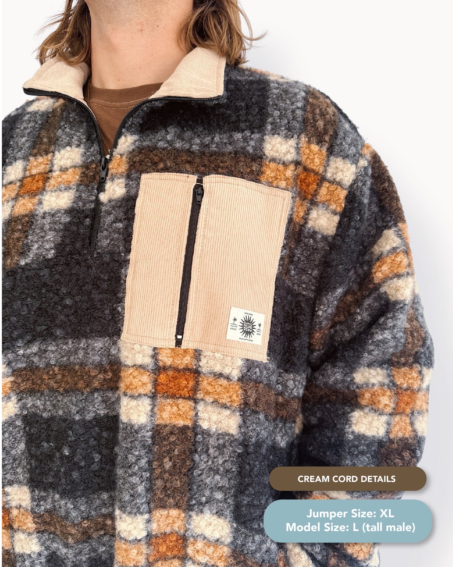 Summit Quarter Zip - Plaid Sherpa