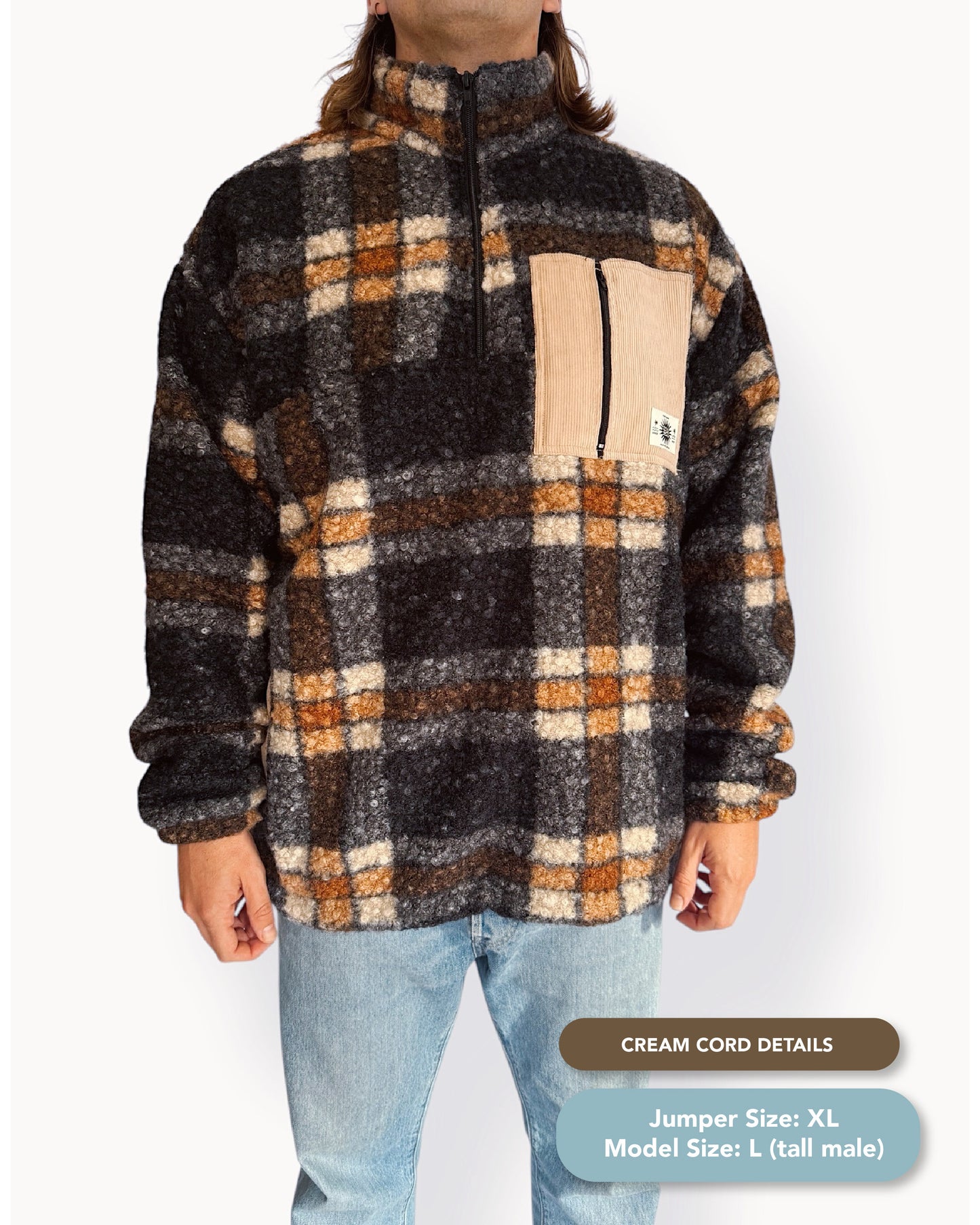 Summit Quarter Zip - Plaid Sherpa