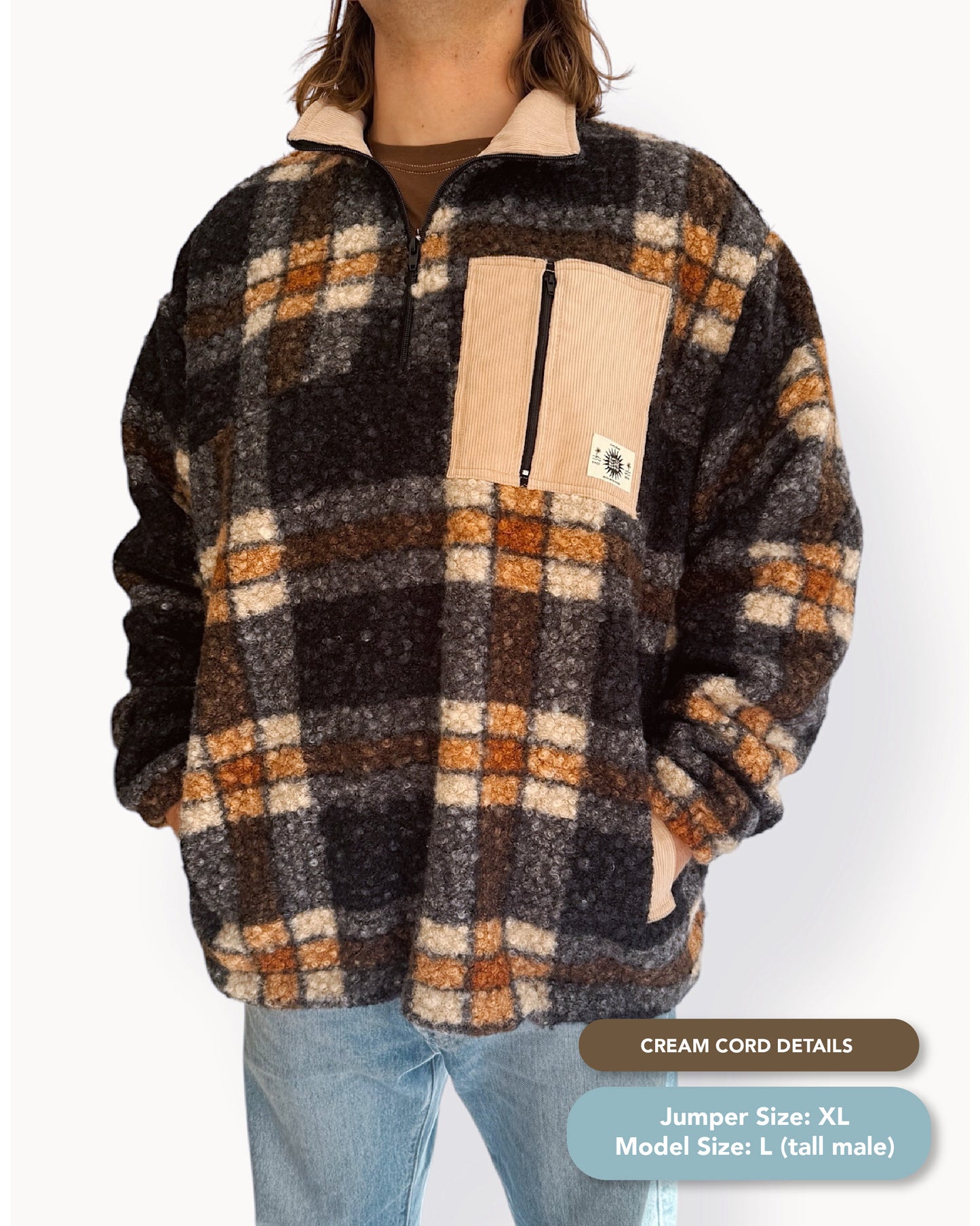 Summit Quarter Zip - Plaid Sherpa