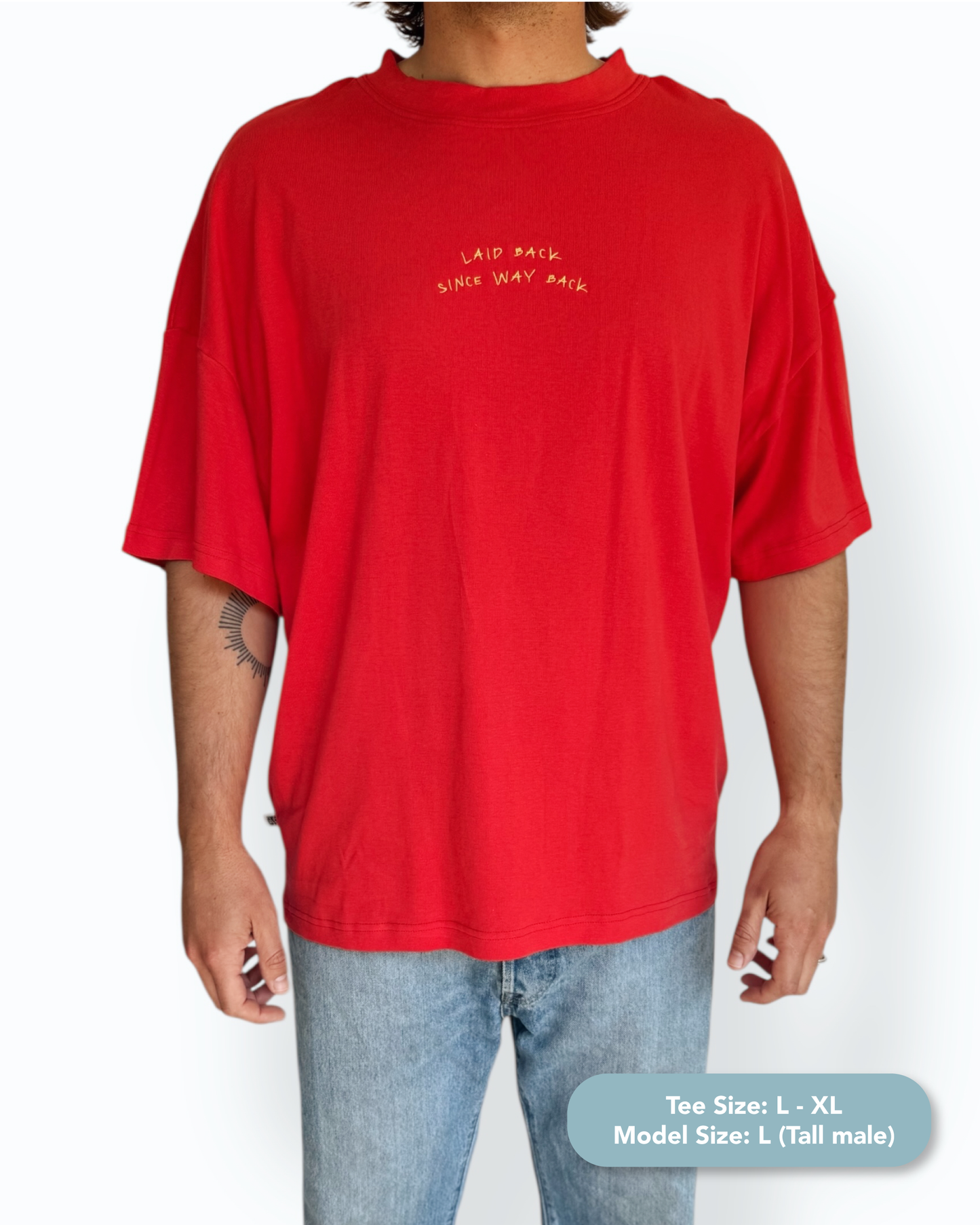 "Laid Back" Unisex Short Tee (Red)