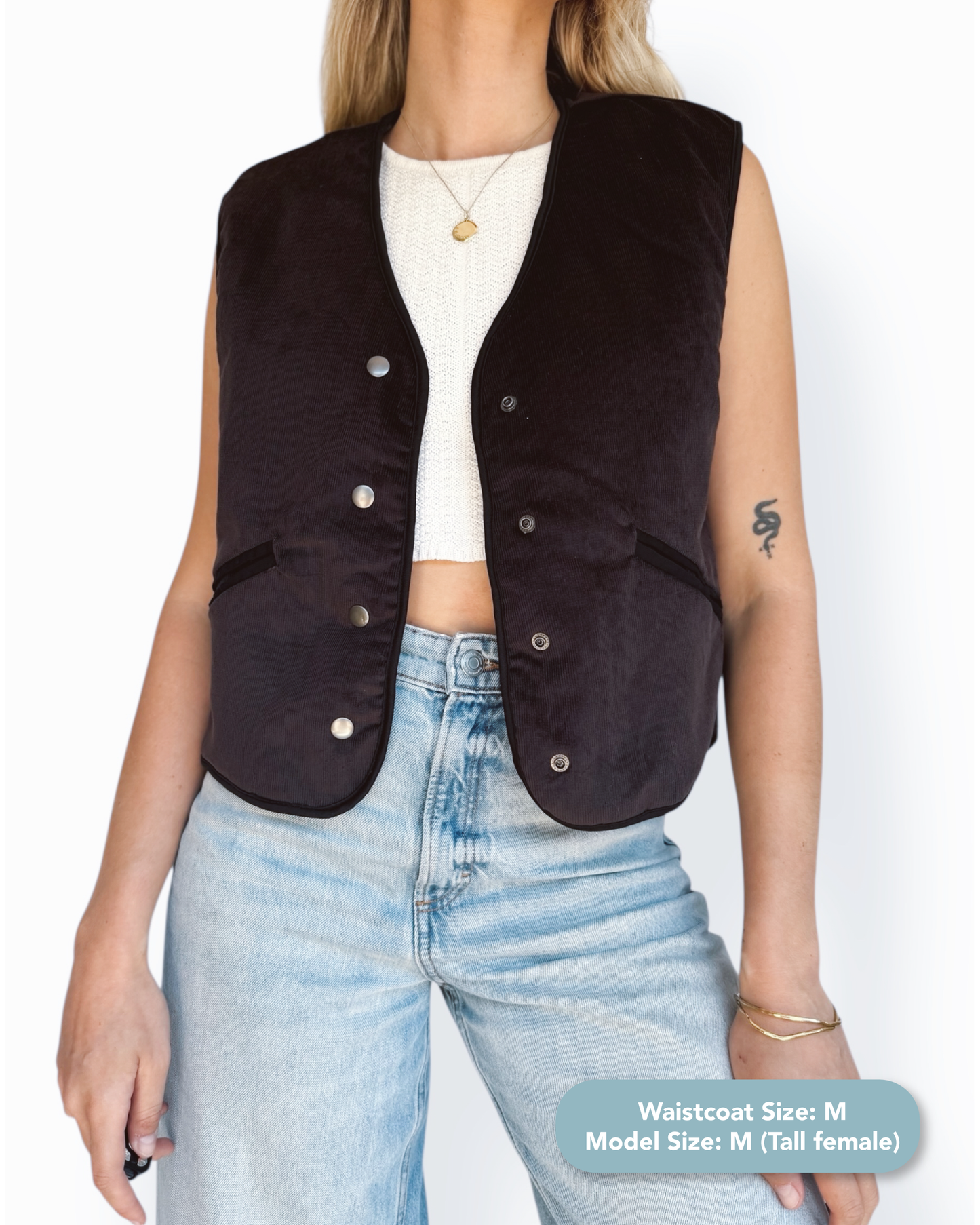 Dark Brown Corduroy Gilet Waistcoat