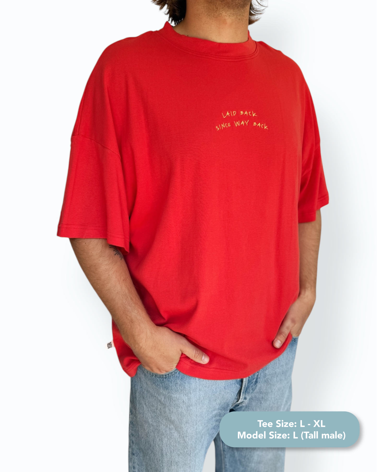 "Laid Back" Unisex Short Tee (Red)