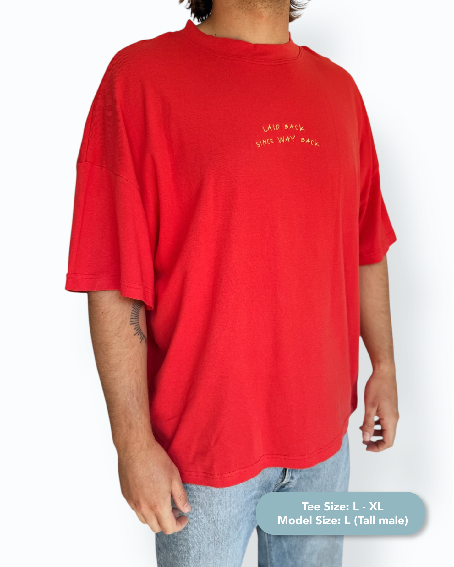 "Laid Back" Unisex Short Tee (Red)