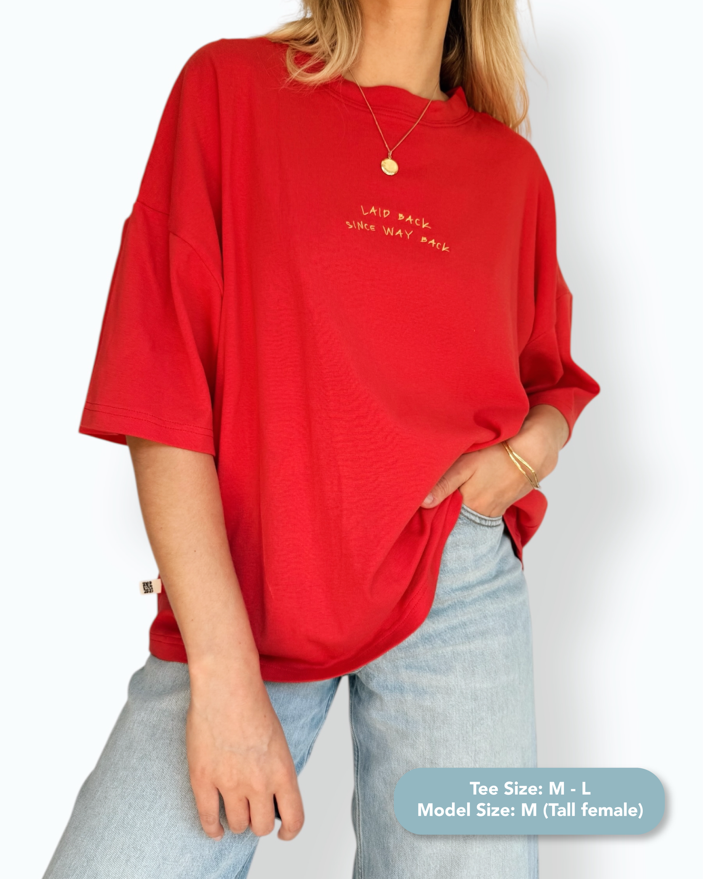"Laid Back" Unisex Short Tee (Red)