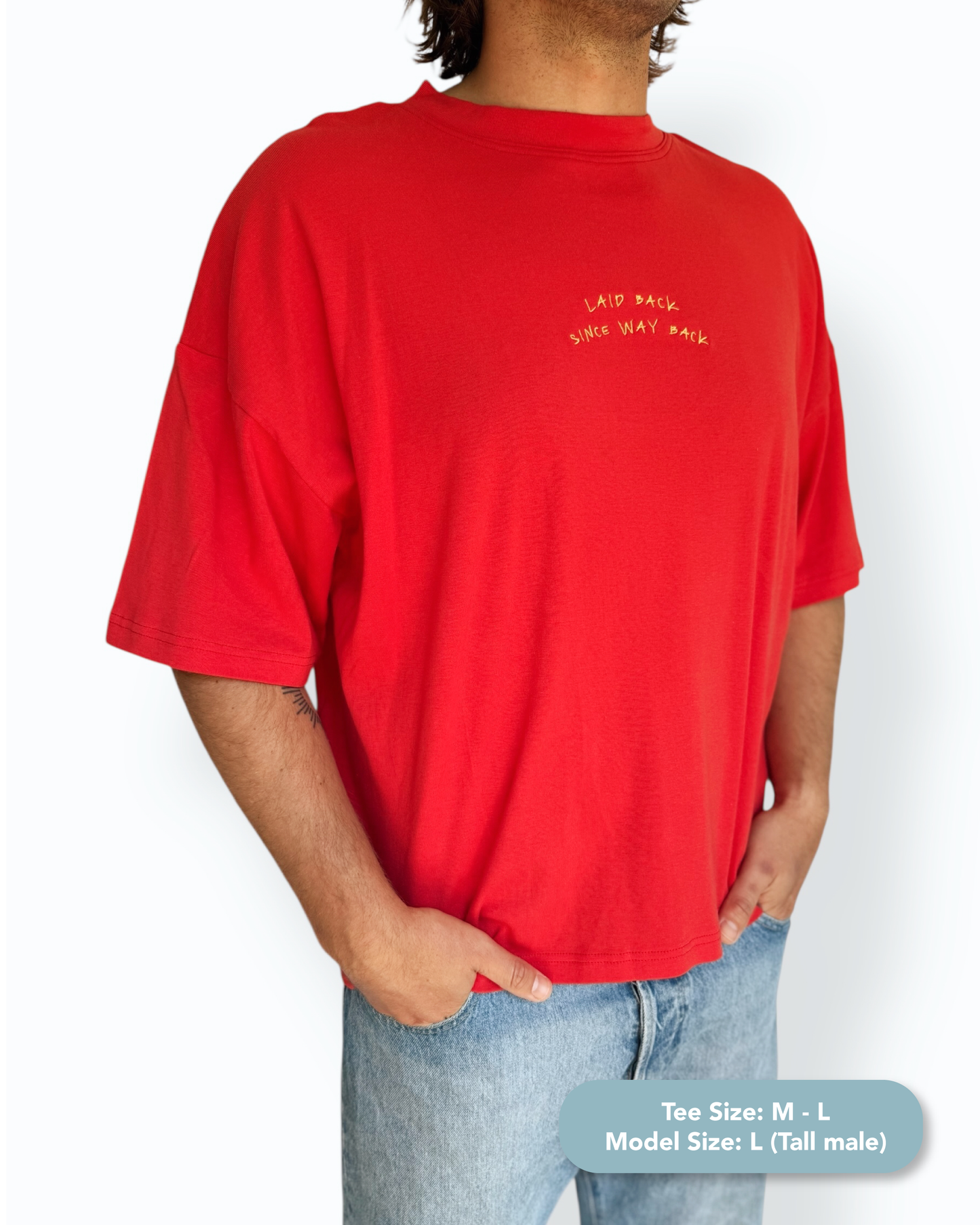"Laid Back" Unisex Short Tee (Red)