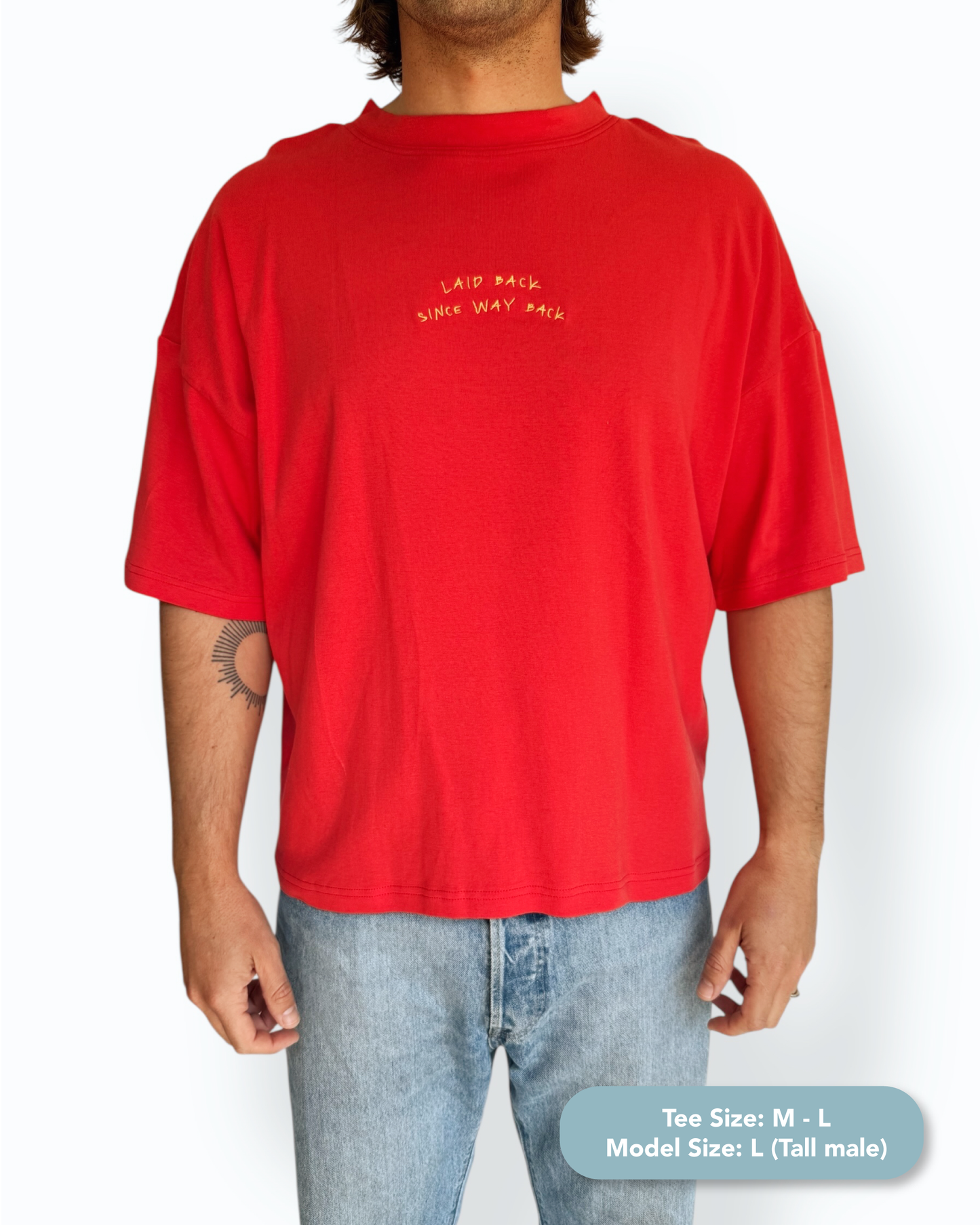"Laid Back" Unisex Short Tee (Red)