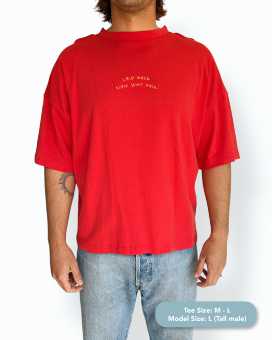 "Laid Back" Unisex Short Tee (Red)