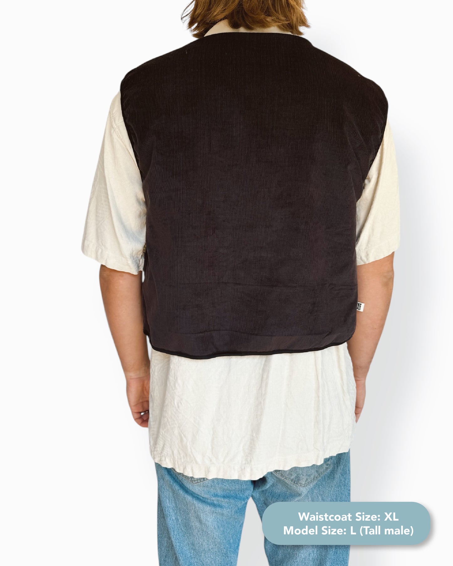Dark Brown Corduroy Gilet Waistcoat