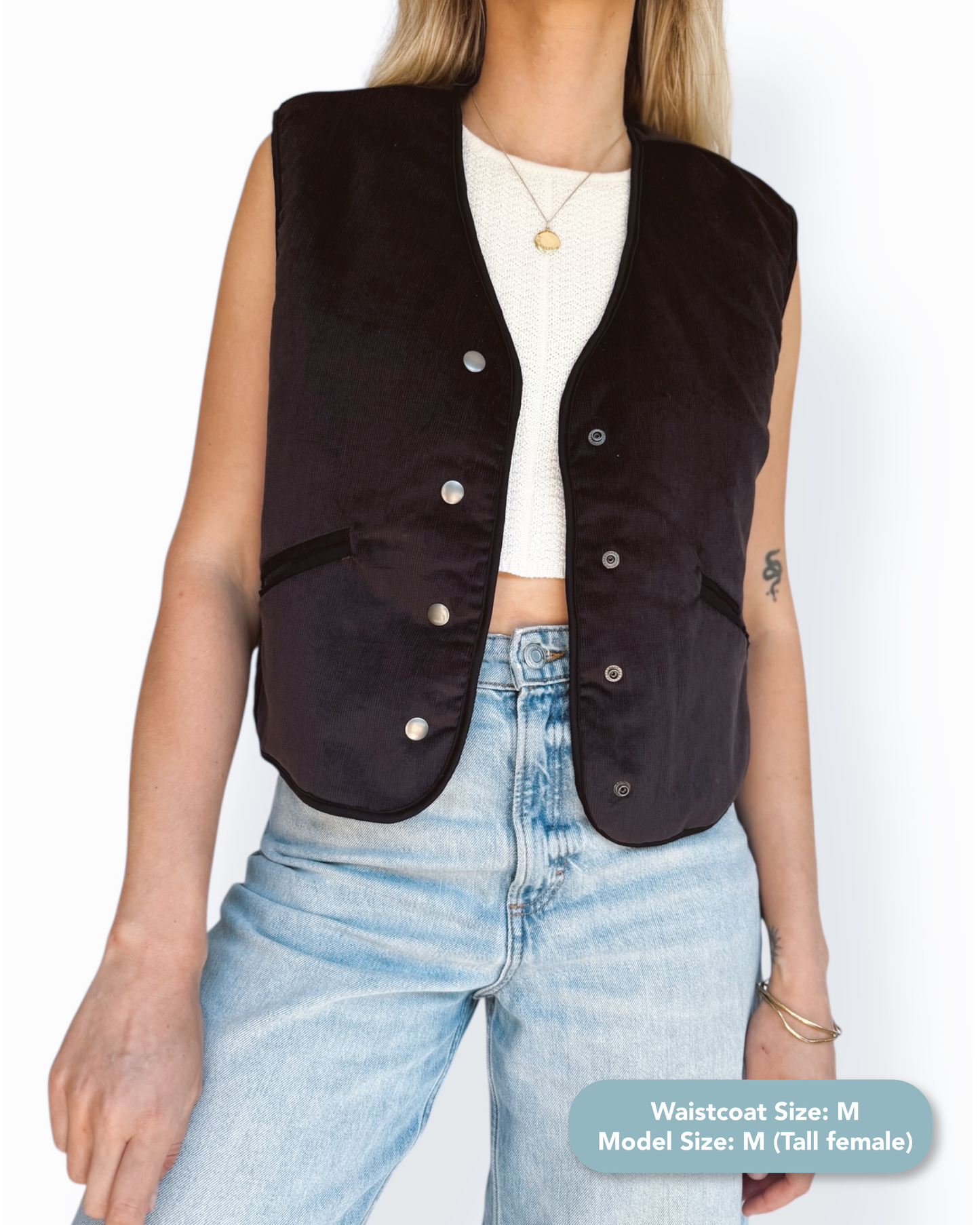Dark Brown Corduroy Gilet Waistcoat