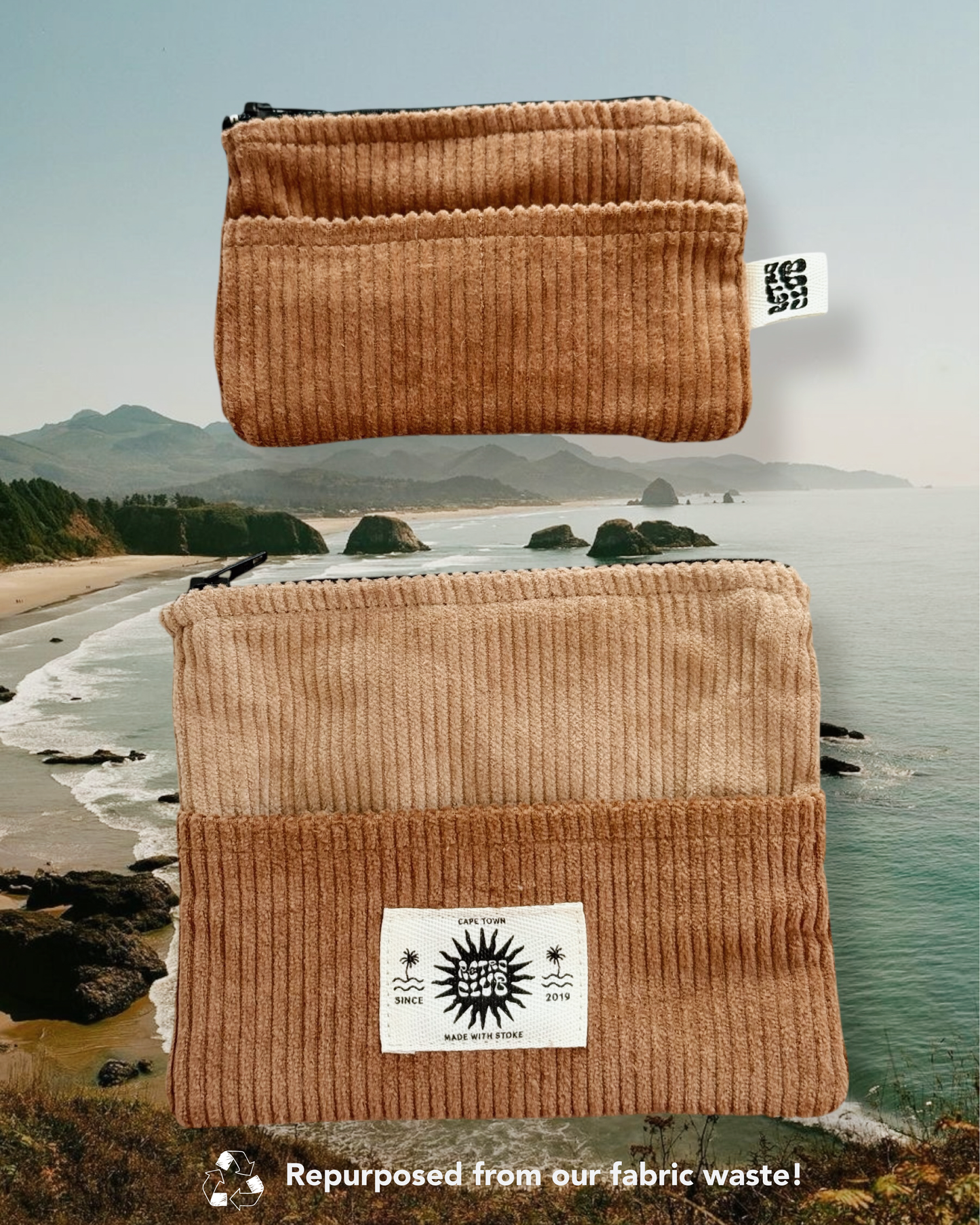 Zero Waste Pouch Set - Camel Corduroy
