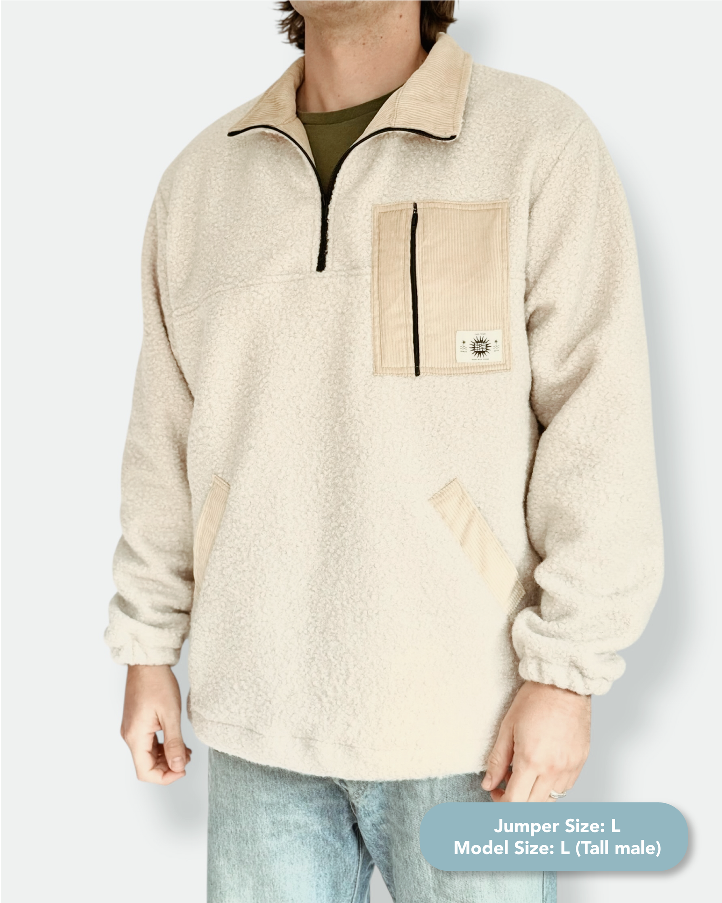 Summit Quarter Zip - Cream Sherpa