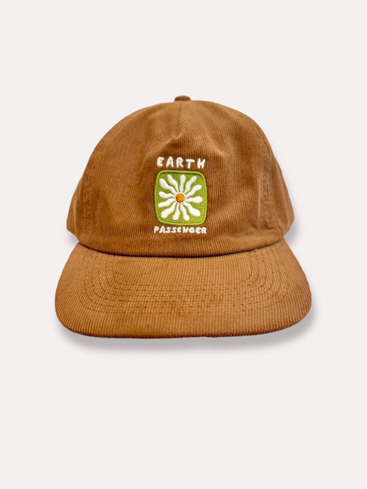 "Earth Passenger" Corduroy Cap (Tan)