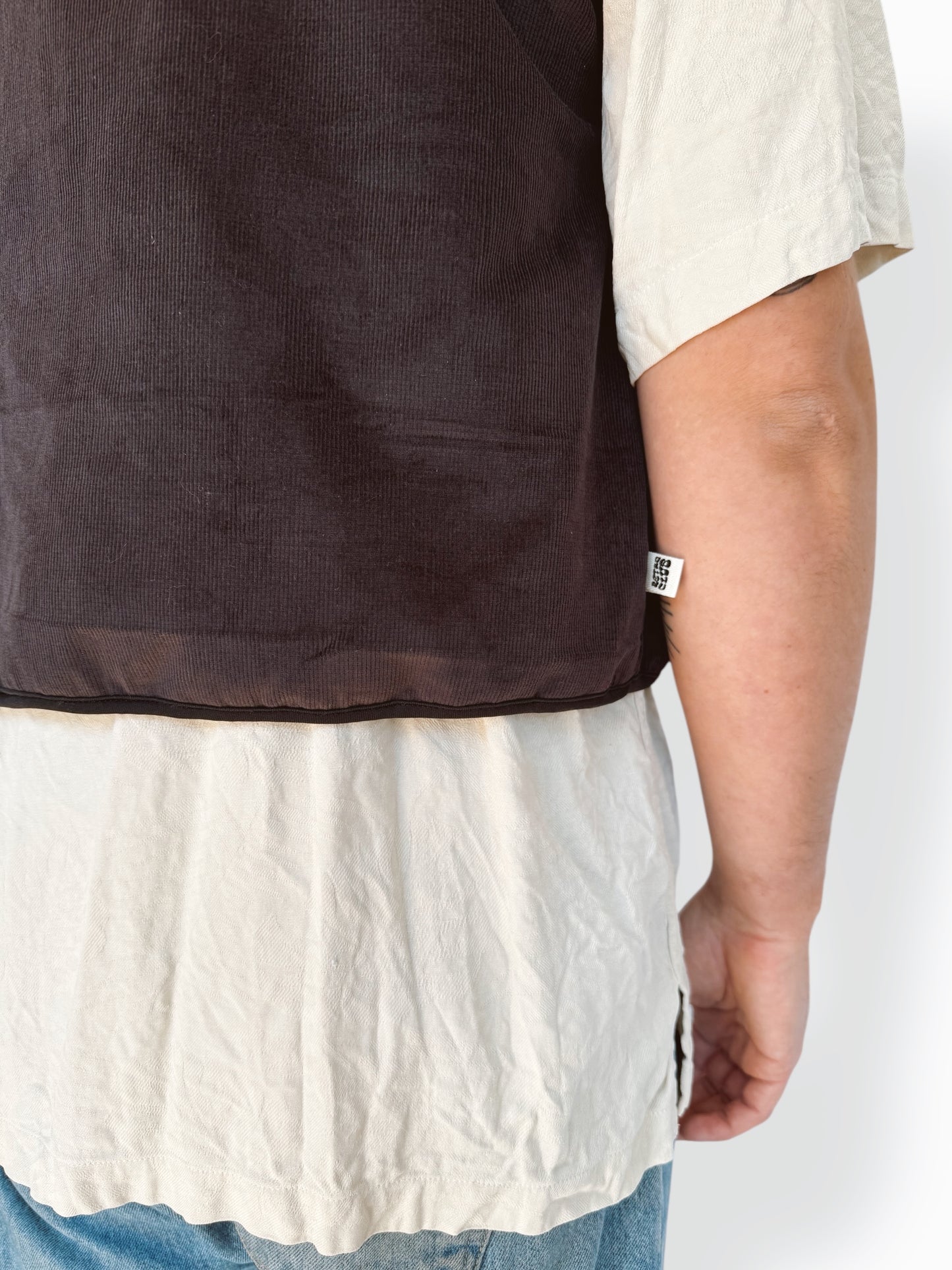 Dark Brown Corduroy Gilet Waistcoat