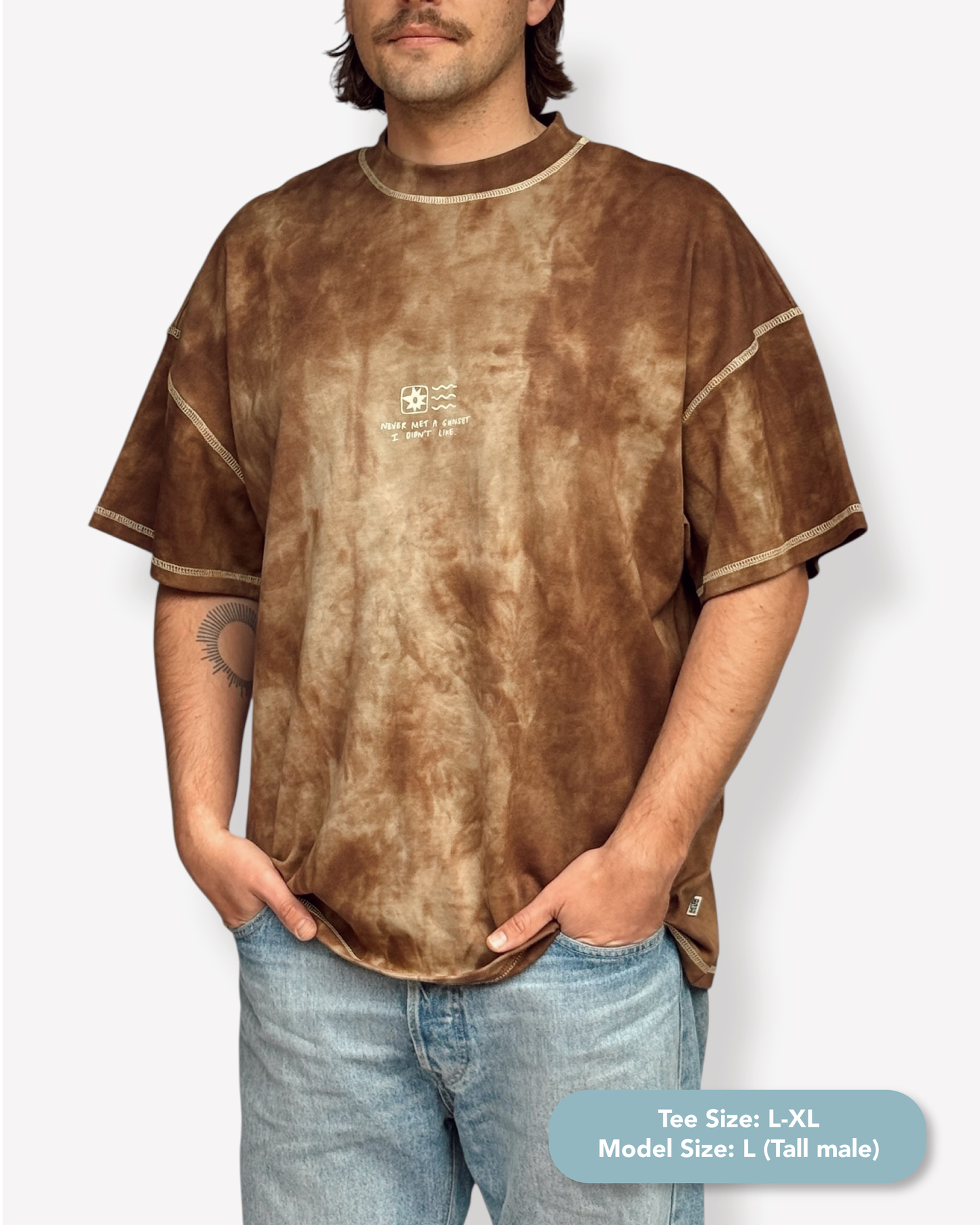 Unisex "Sunset" Short Tee (Brown Tie Dye)