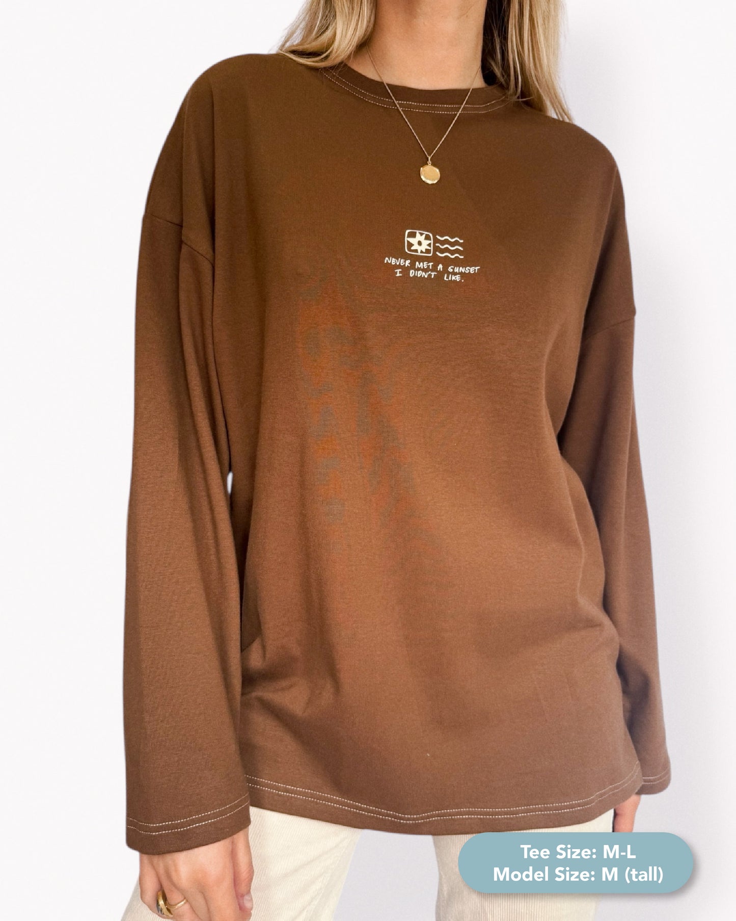 Unisex "Sunset" long Tee (Brown)