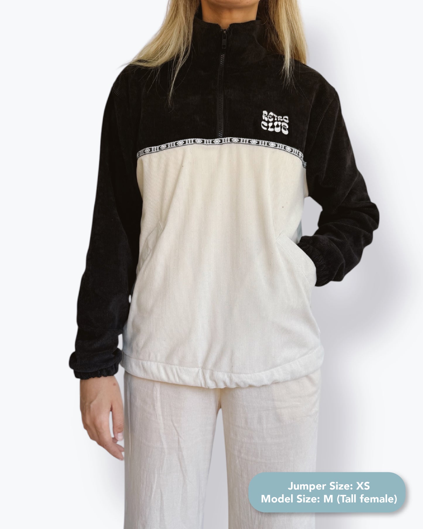 Dawn quarter zip - Black Corduroy