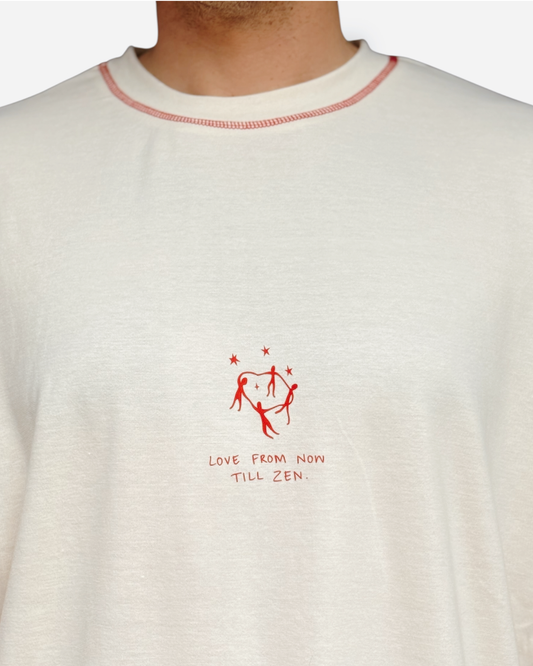 Unisex "Love & Zen" Short Tee (Cream)